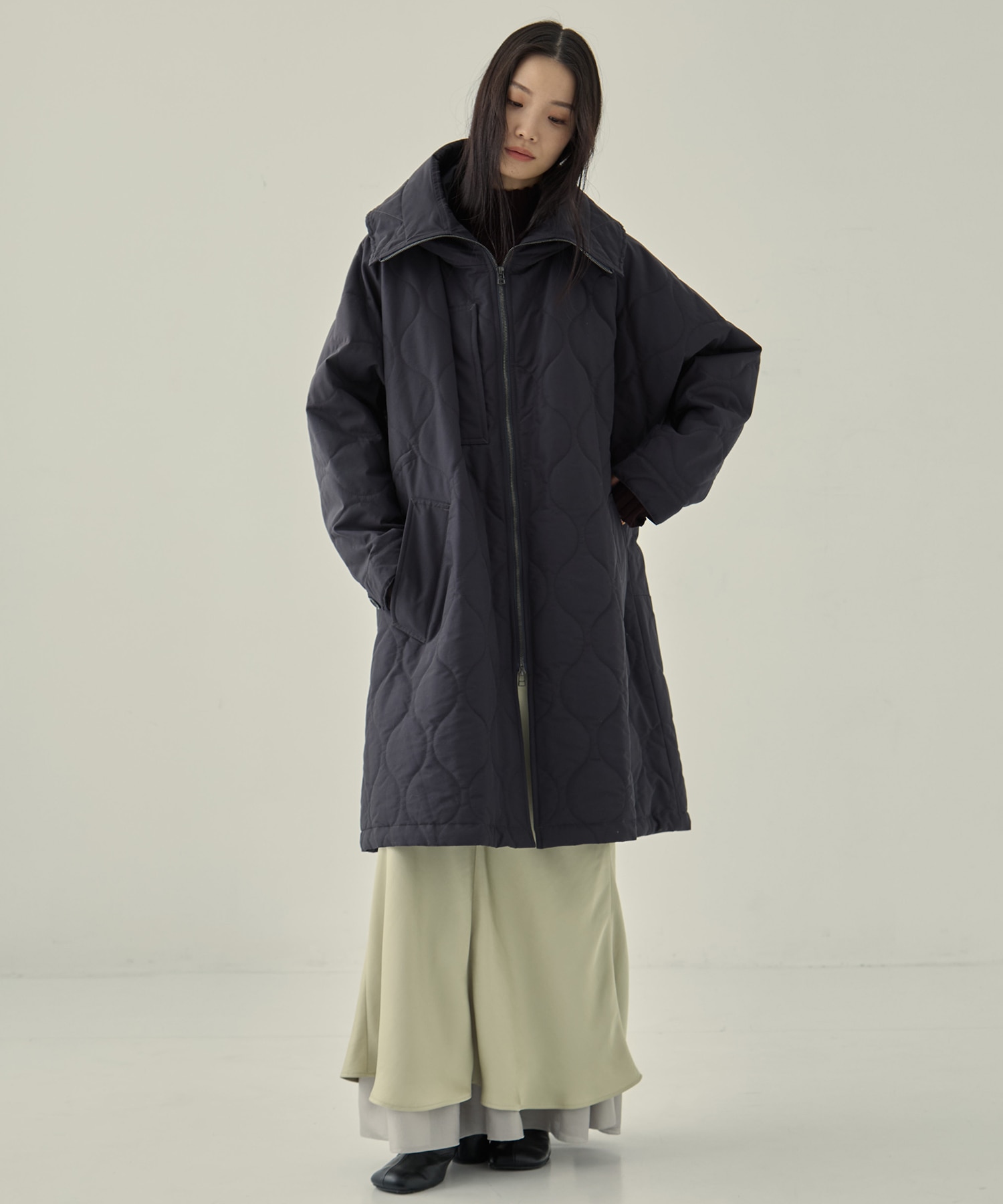 リサイクル60/40クロスキルティングフーディー VACHEMENT