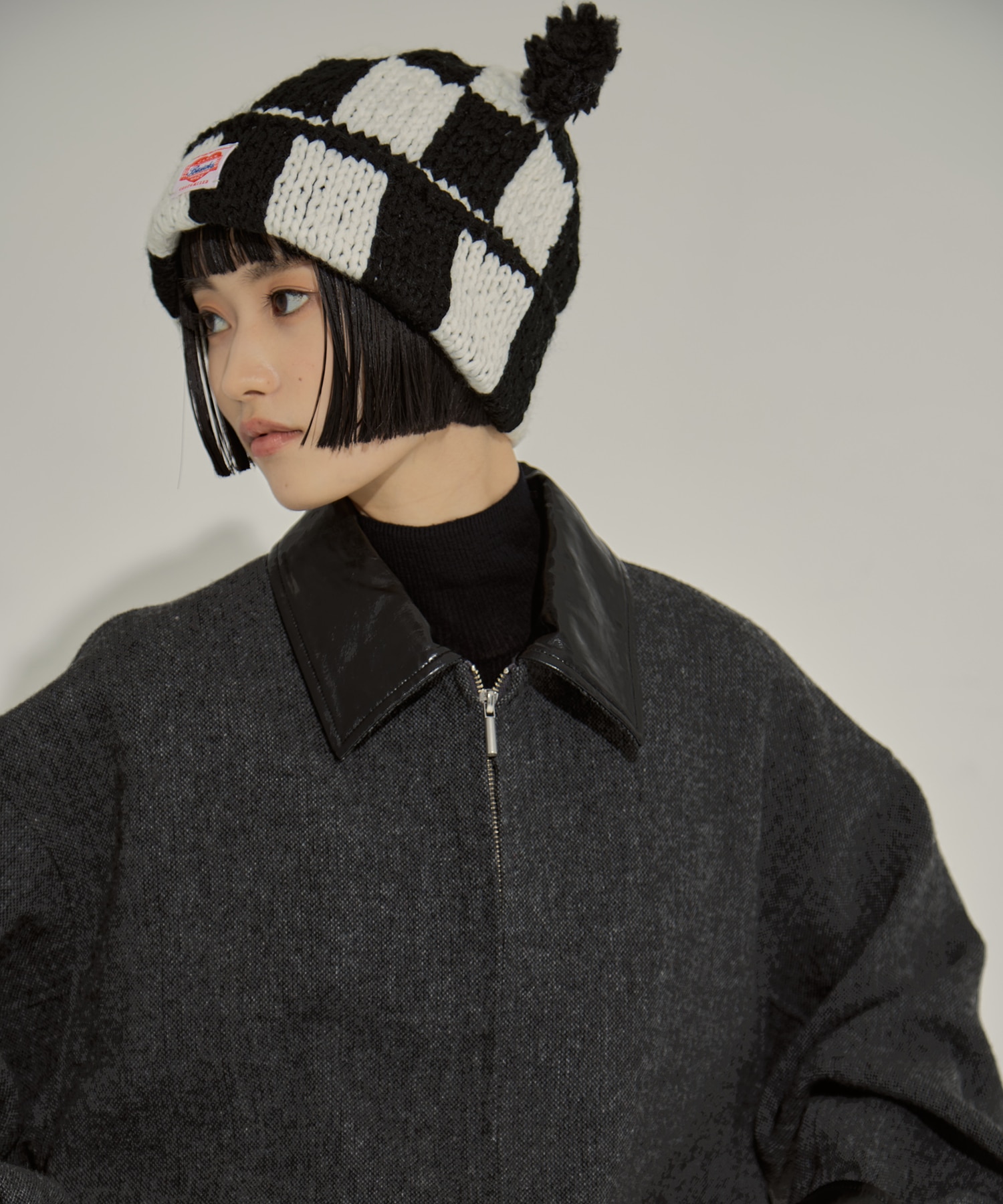 Checkered Flag Bear Beanie BASICKS