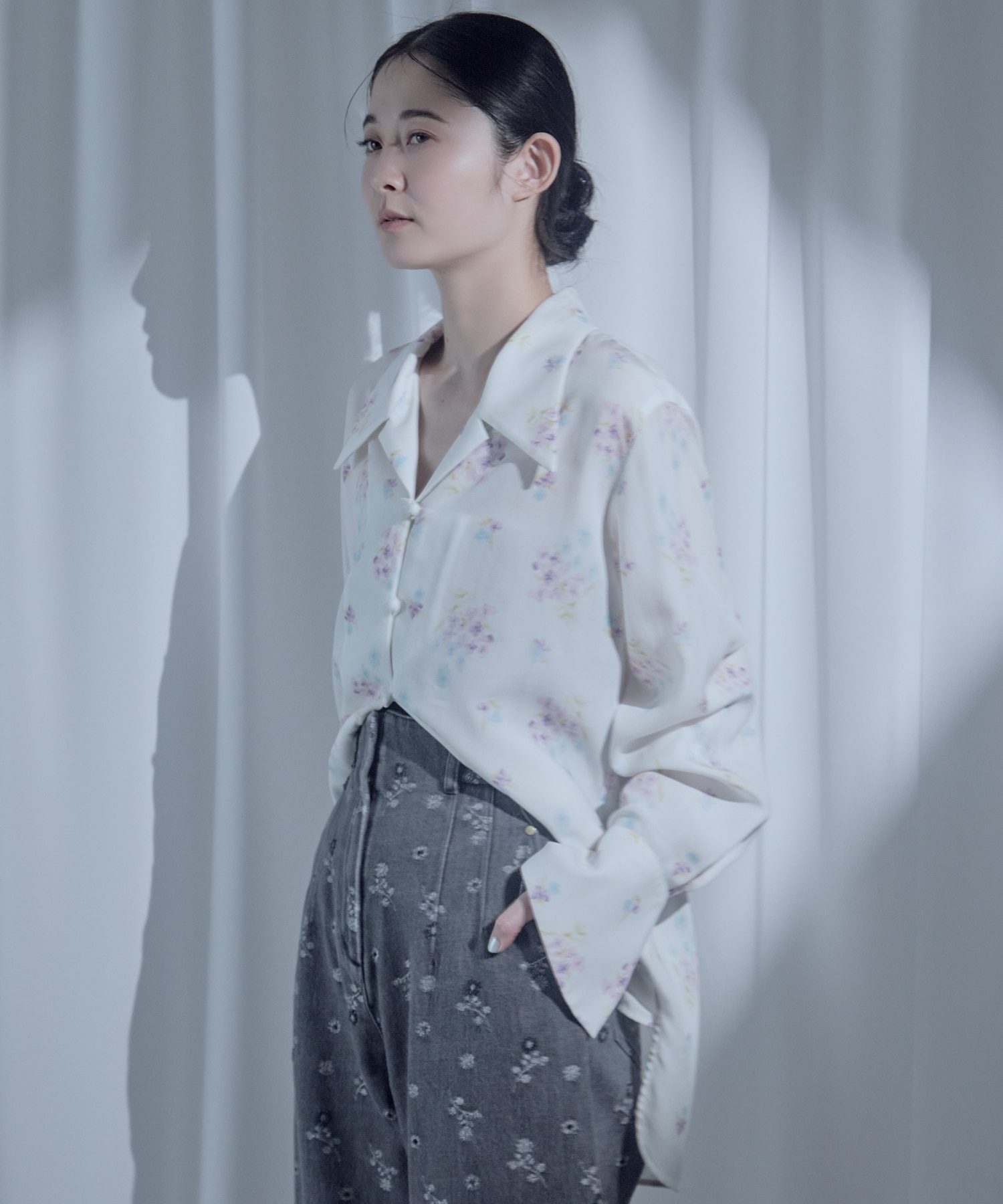 Floral Motif Printed Shirt Mame Kurogouchi