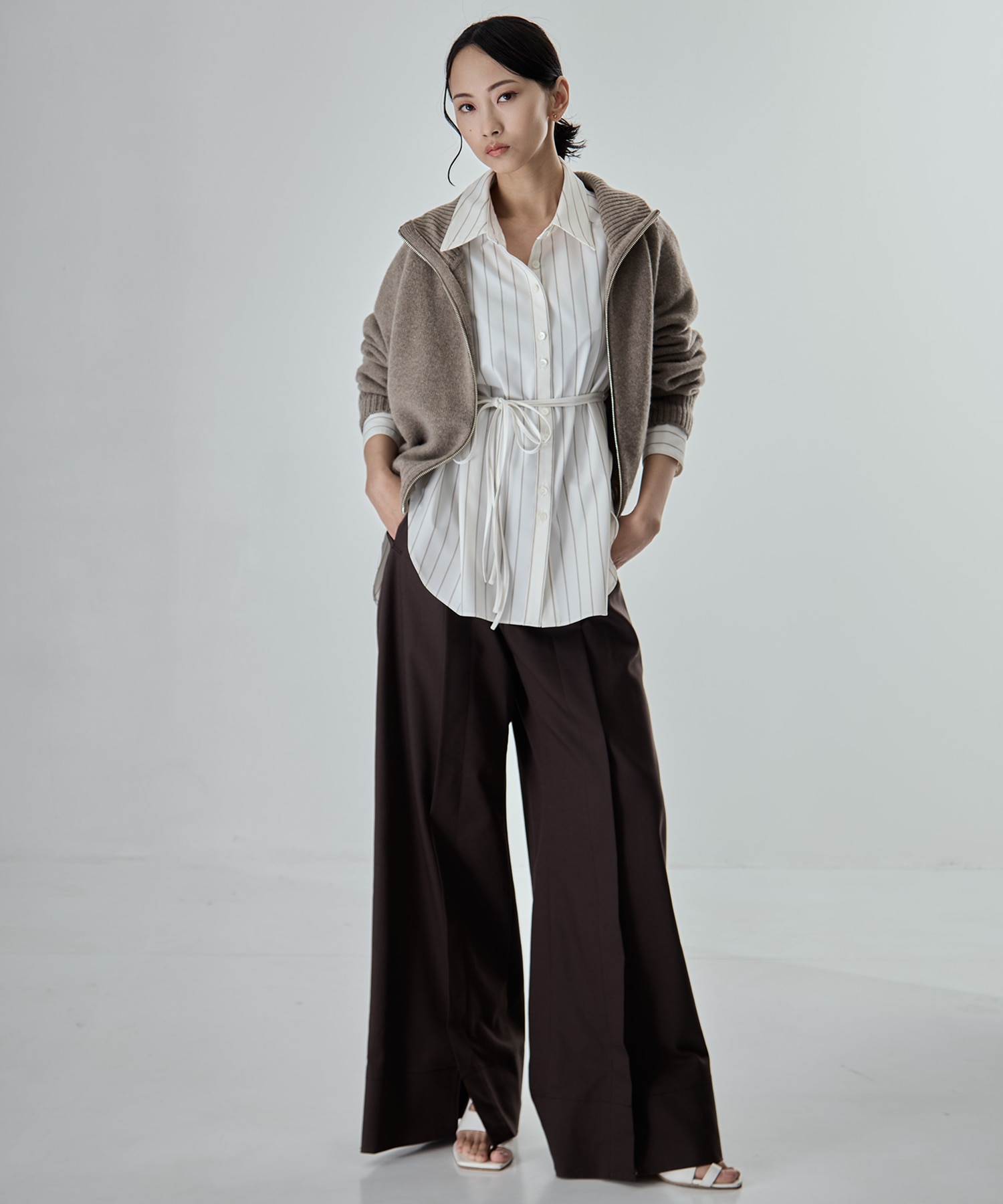 Wide Stripe 2way Shirt STUDIOUS