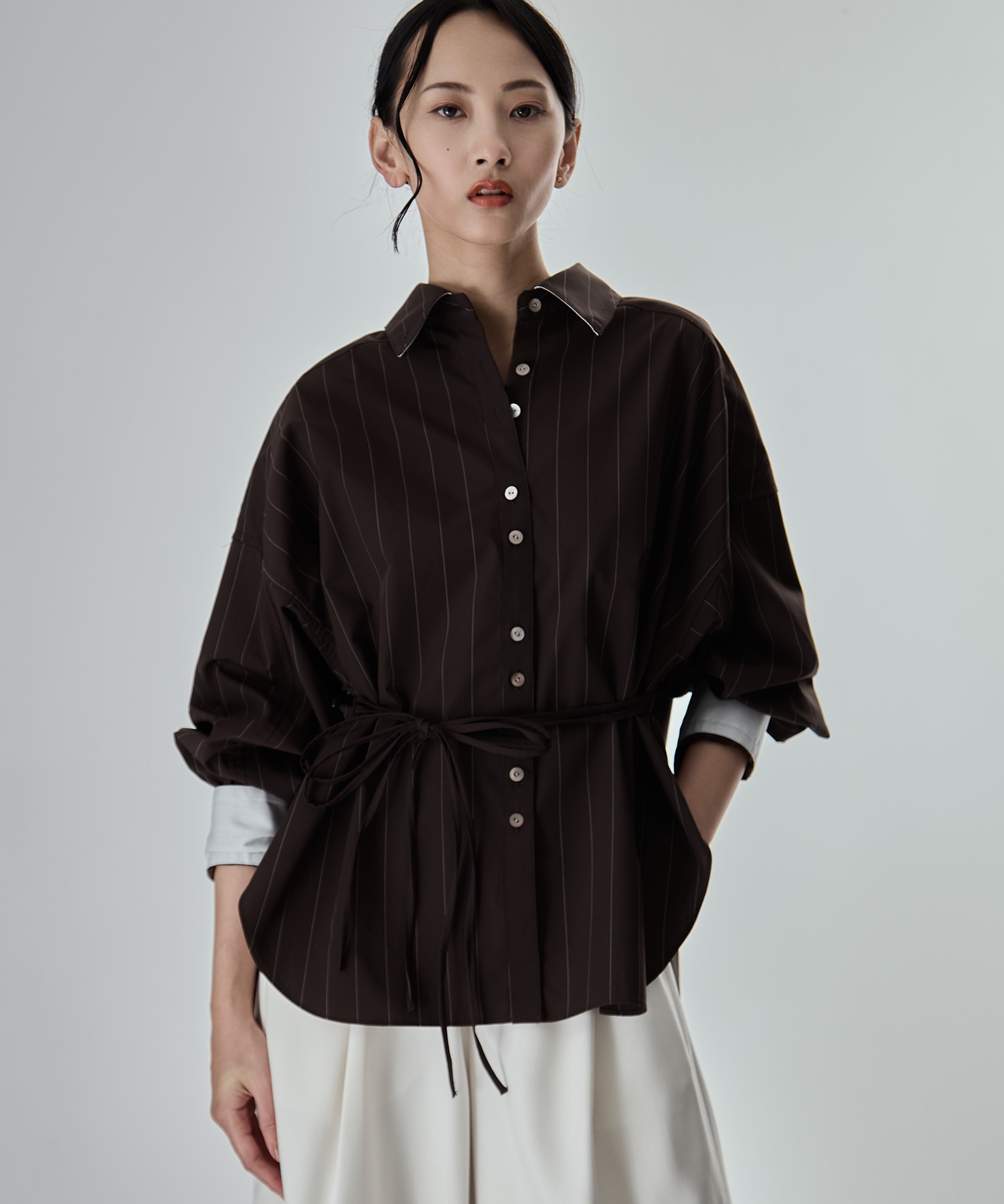 Wide Stripe 2way Shirt STUDIOUS