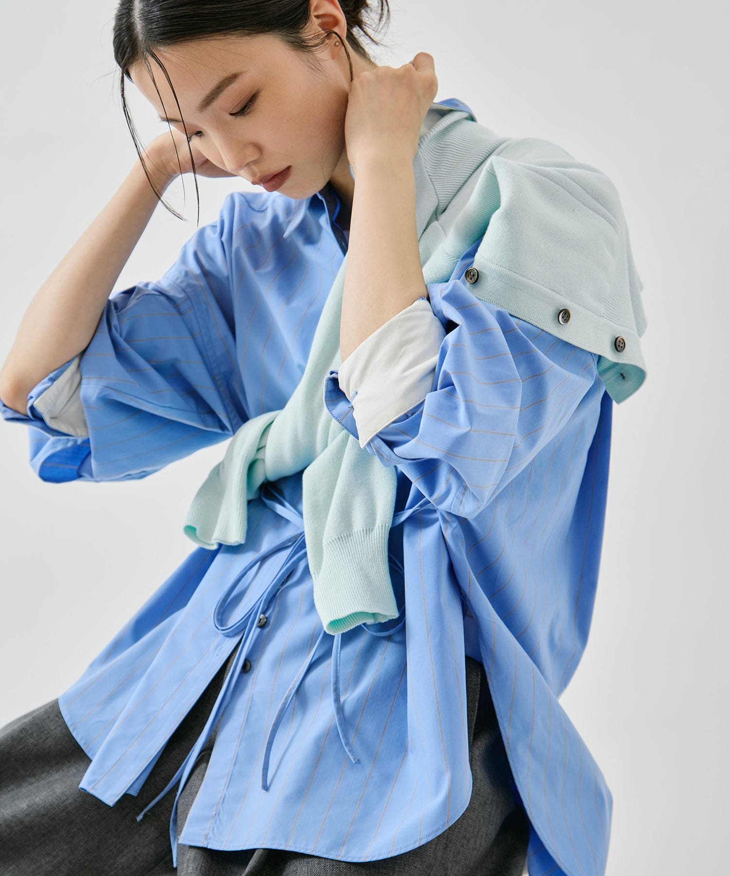 【新色】Wide Stripe 2way Shirt STUDIOUS