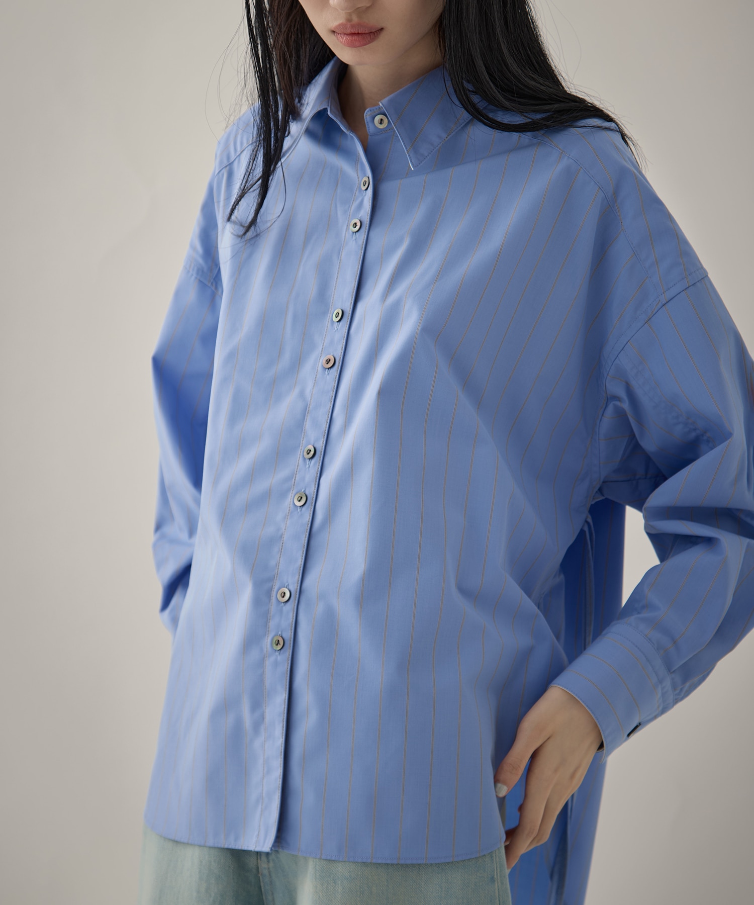 【新色】Wide Stripe 2way Shirt STUDIOUS