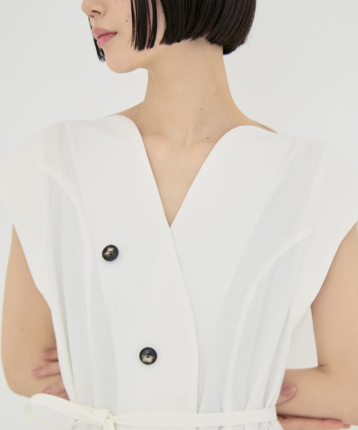 Sesilia asymmetry panel dress AKIRANAKA