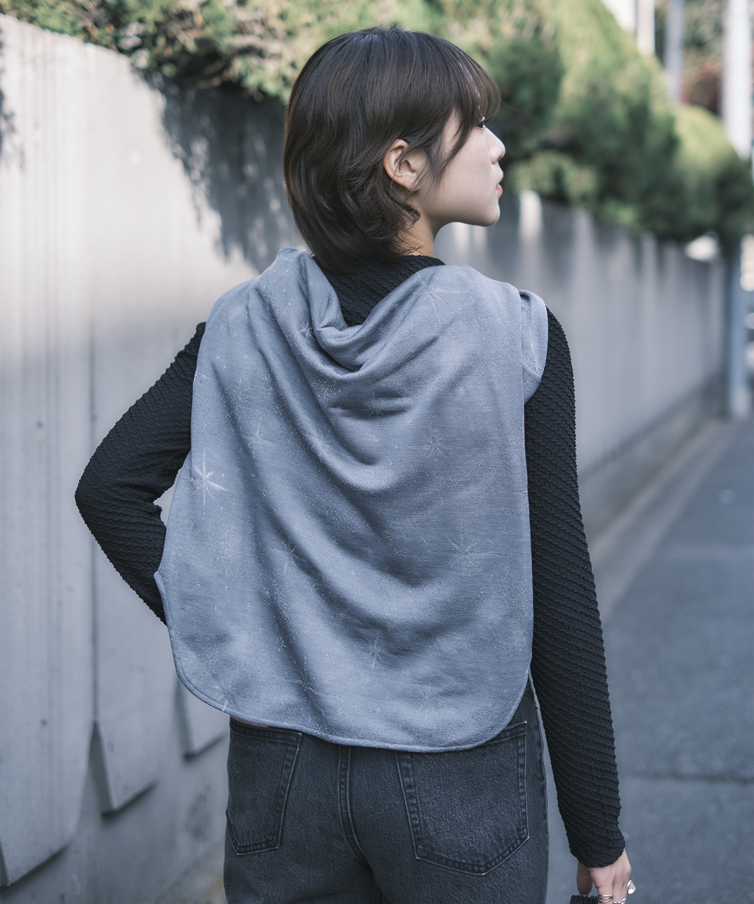 Starry Jersey Square Neck Sheer Top Mame Kurogouchi