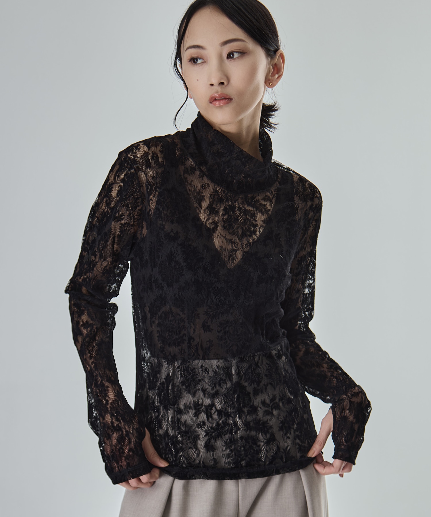 Stretch Flocky Lace Top STUDIOUS