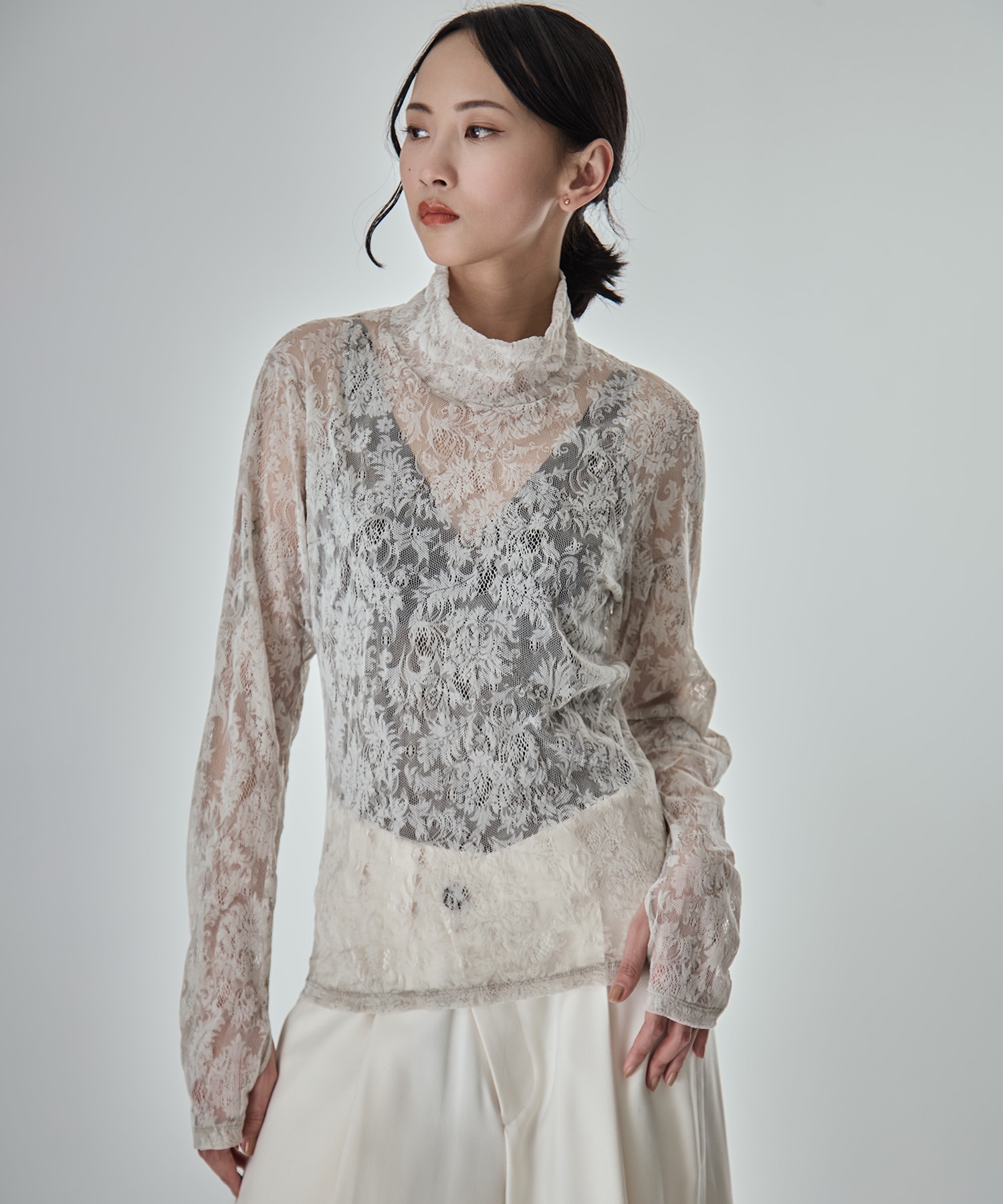 Stretch Flocky Lace Top STUDIOUS