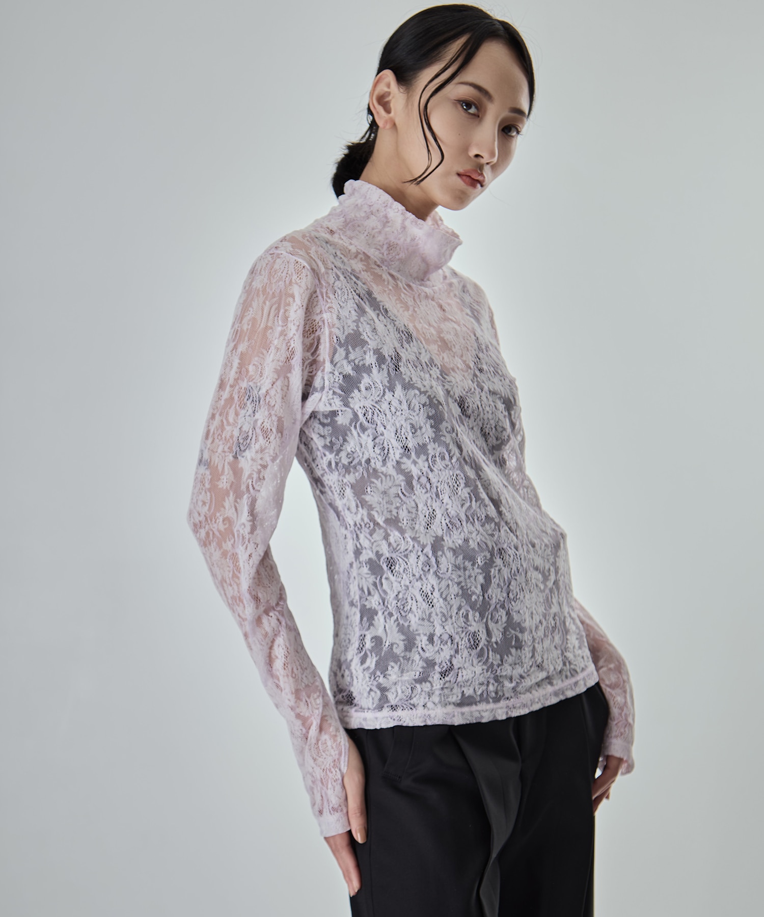 Stretch Flocky Lace Top STUDIOUS