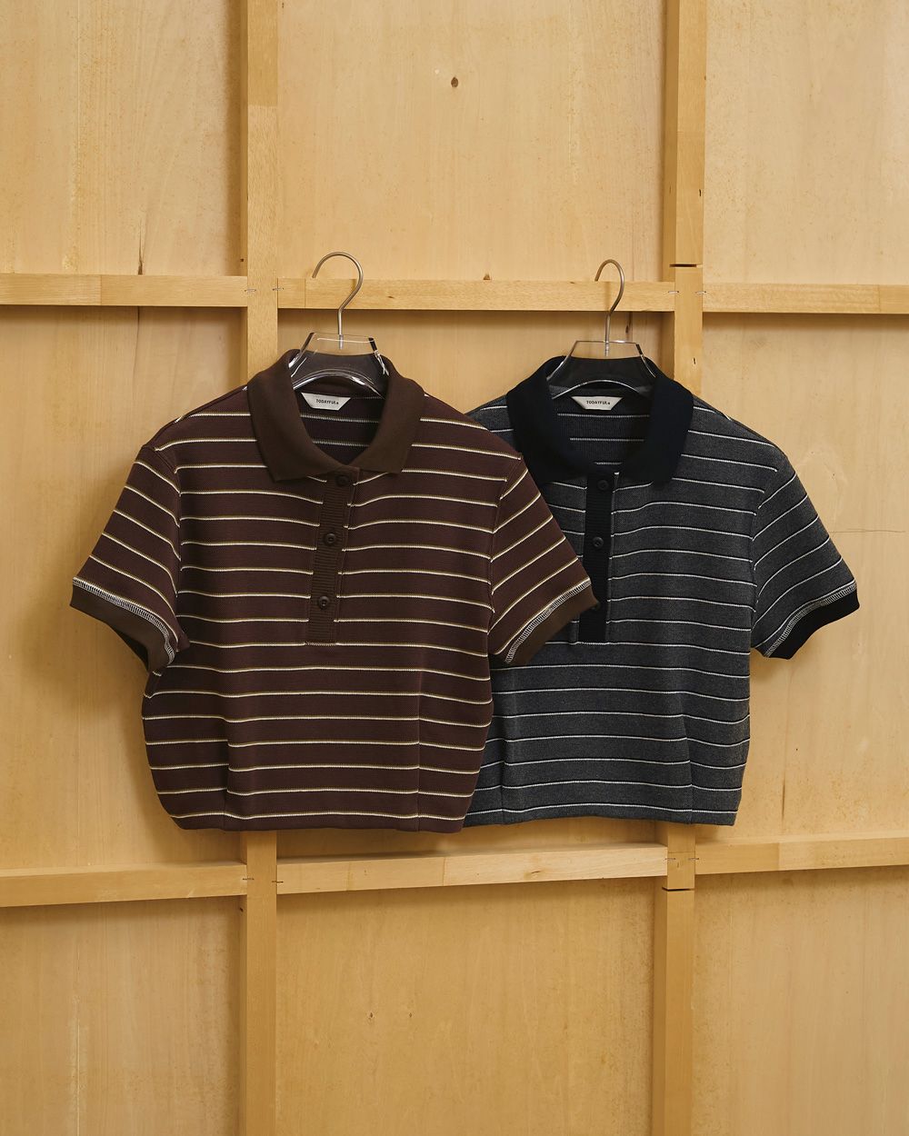 Border Polo Tops TODAYFUL