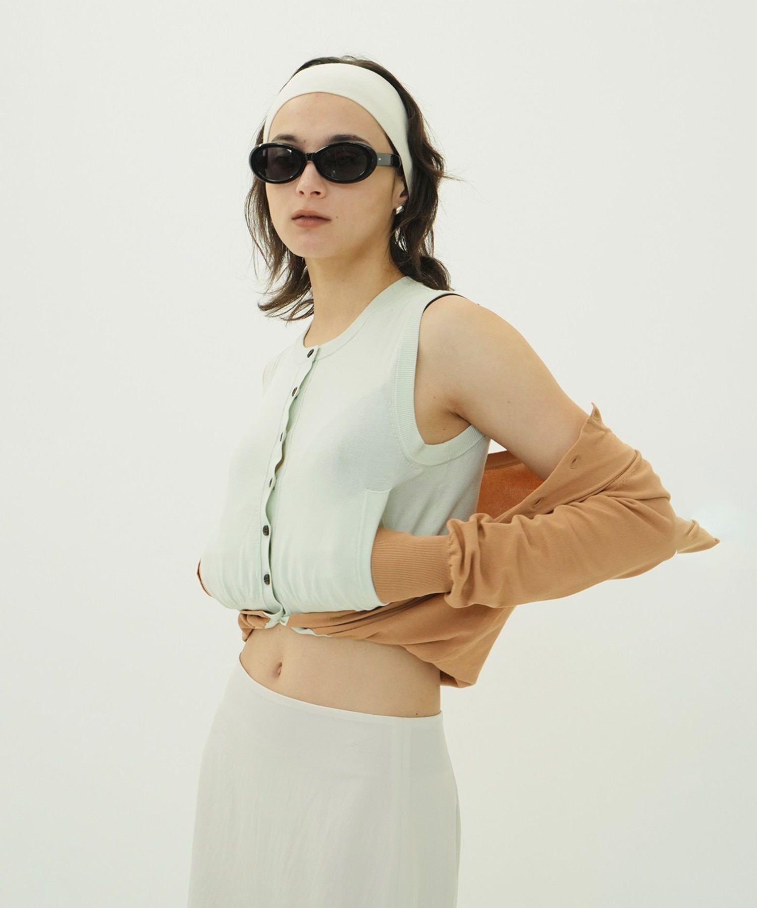 W LAYERED KNIT CARDIGAN CLANE