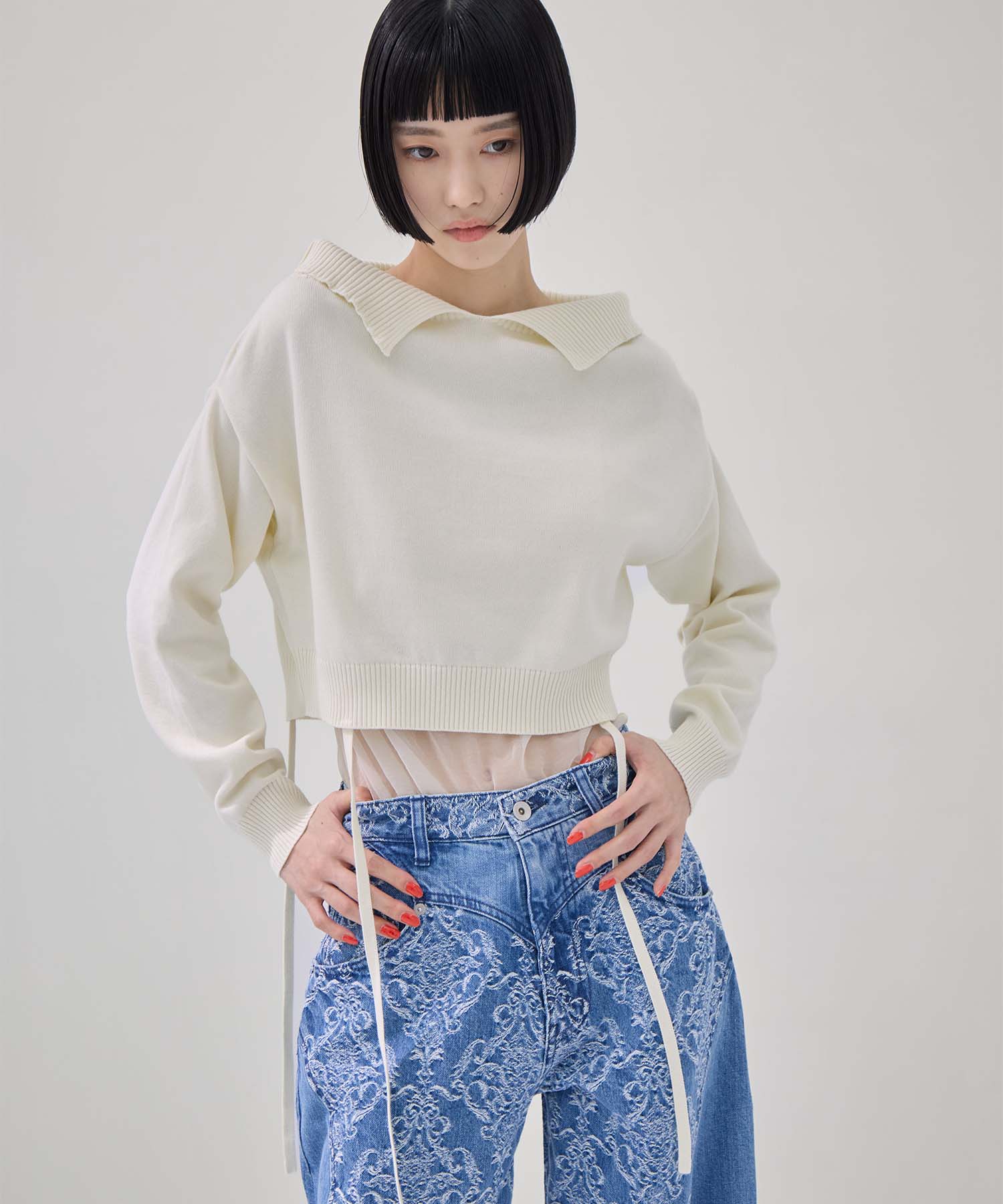 別注2WAY BORELO KNIT TOPS TAN