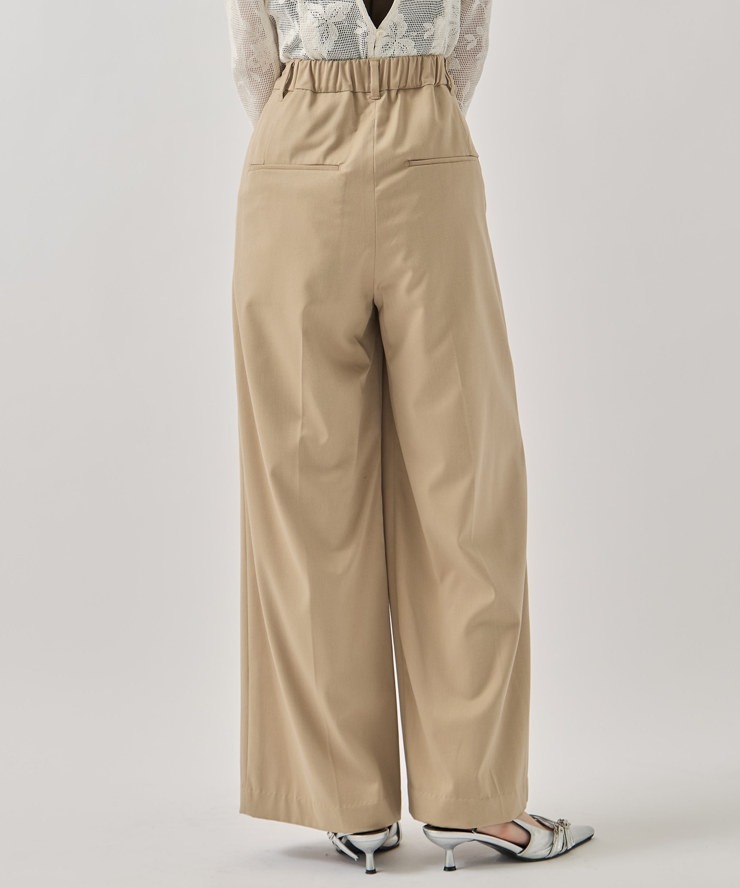 HEM TUCK STRAIGHT WIDE PANTS AMERI