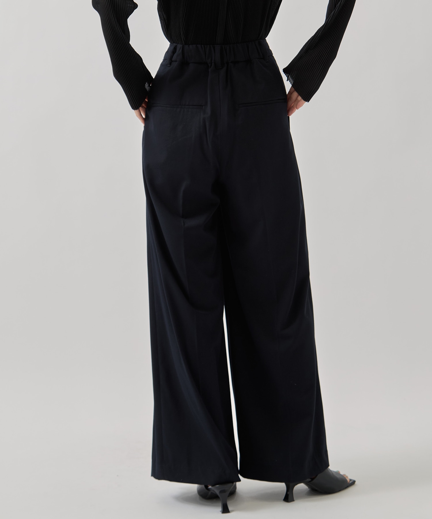 HEM TUCK STRAIGHT WIDE PANTS AMERI