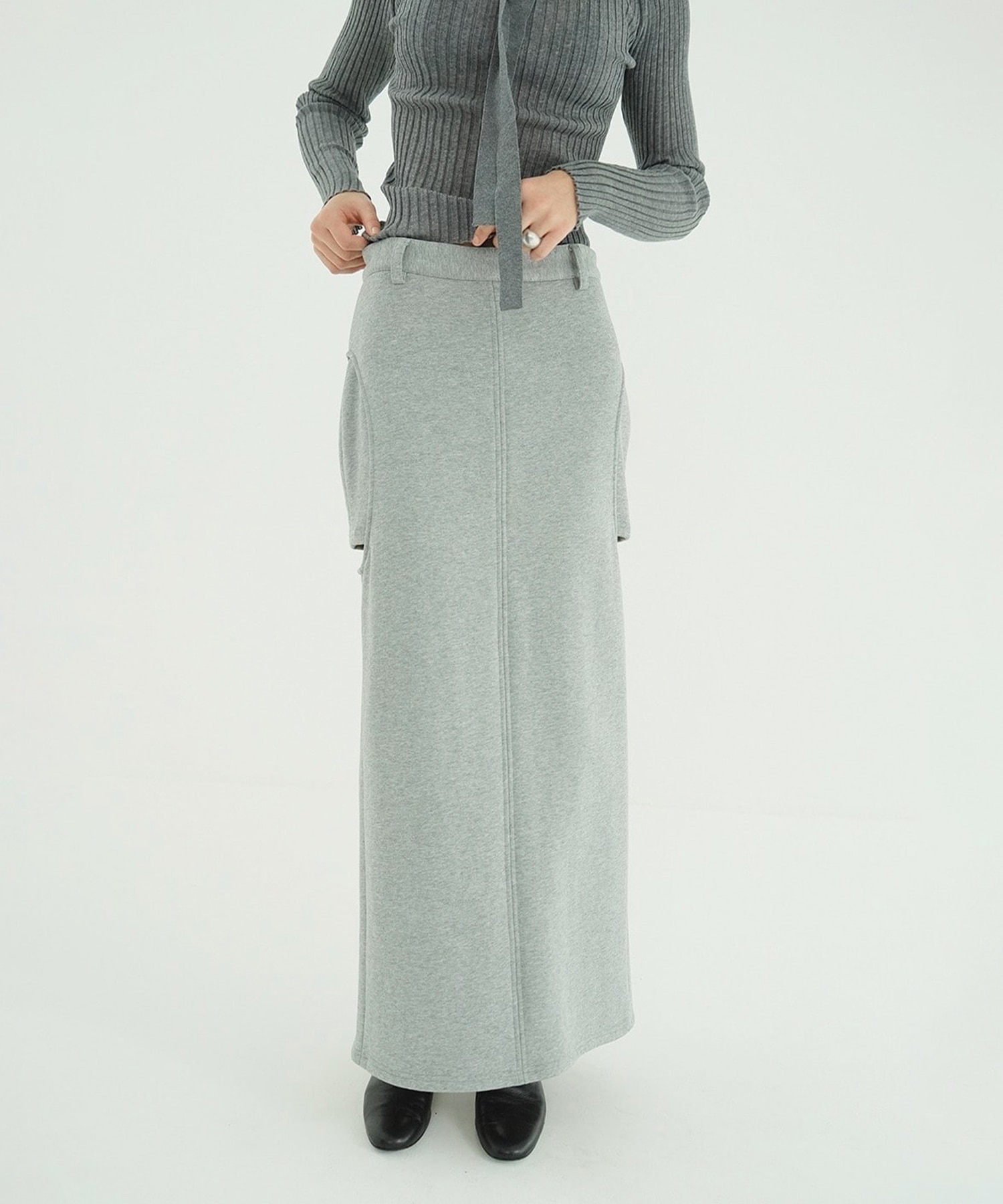 CIRCLE CUT SWEAT SKIRT CLANE