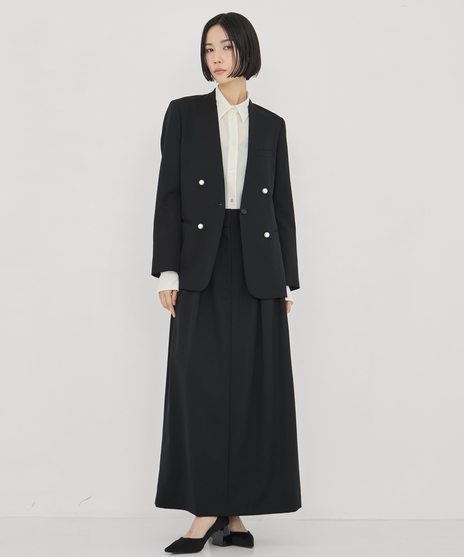 BLACK FORMAL HIGH WAIST SKIRT CINOH