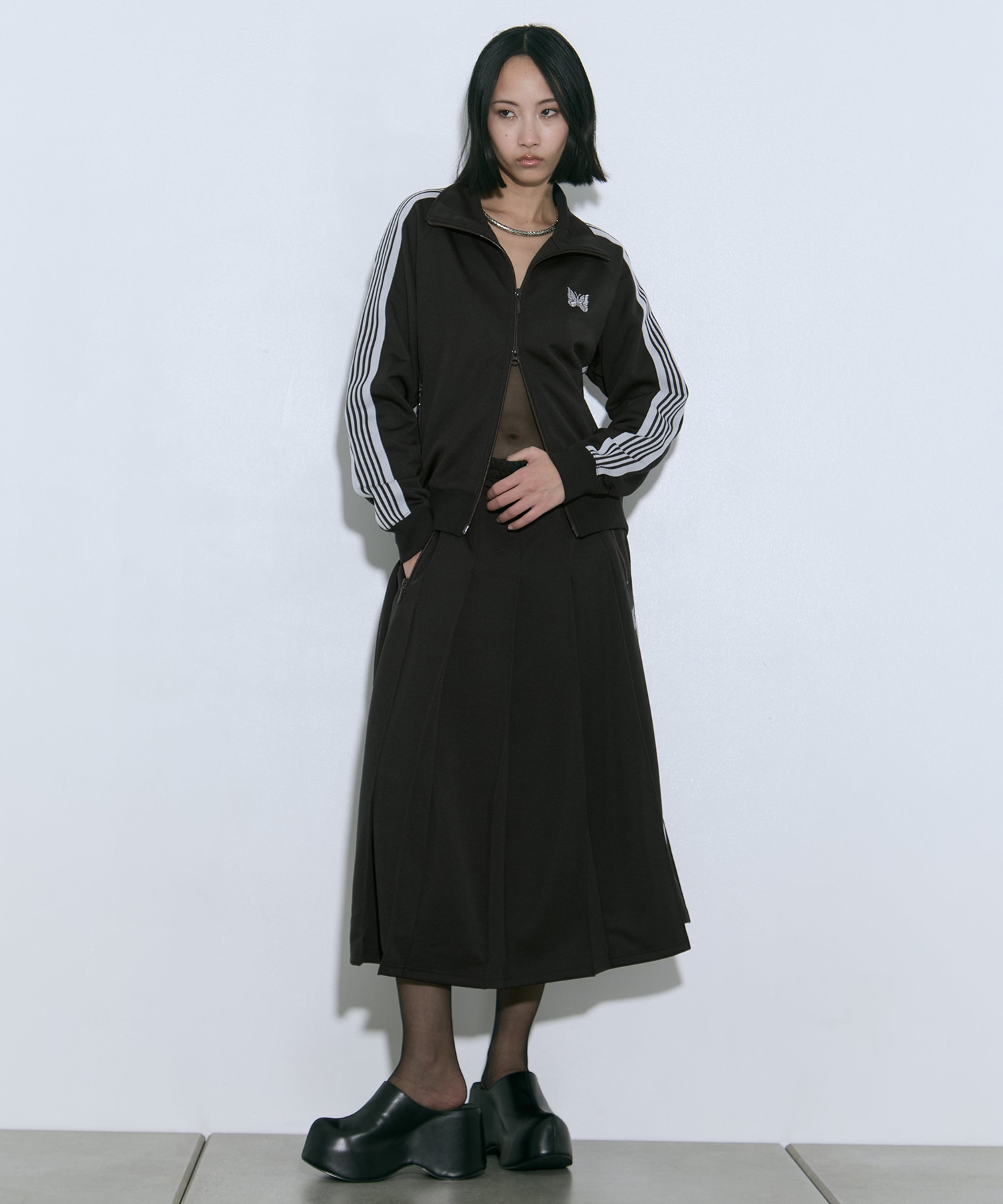 Pleated Track Skirt - Poly Smooth 
