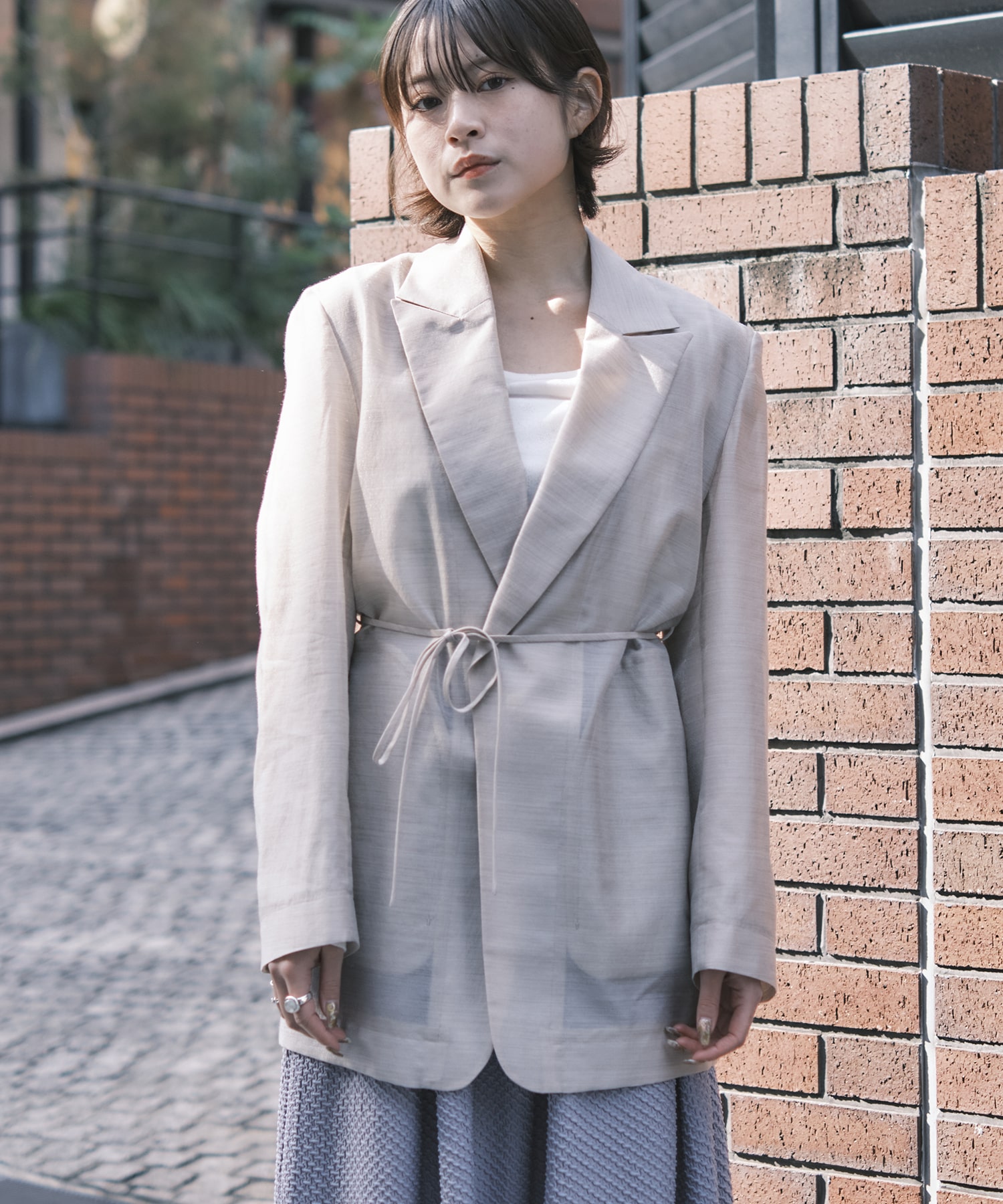 Wool Nylon Shimmering Jacket Mame Kurogouchi
