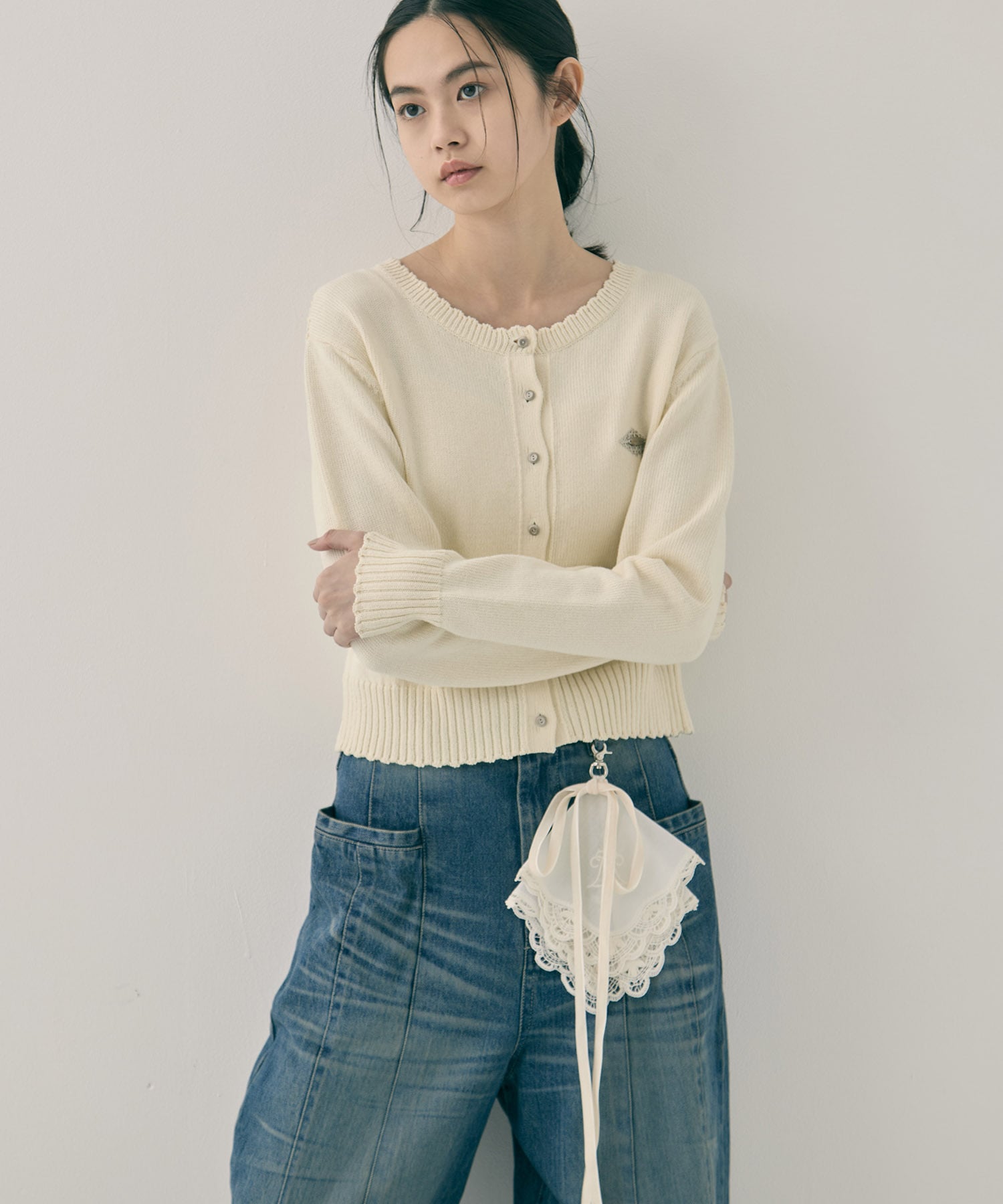 doily lace ribbon key charm tanakadaisuke