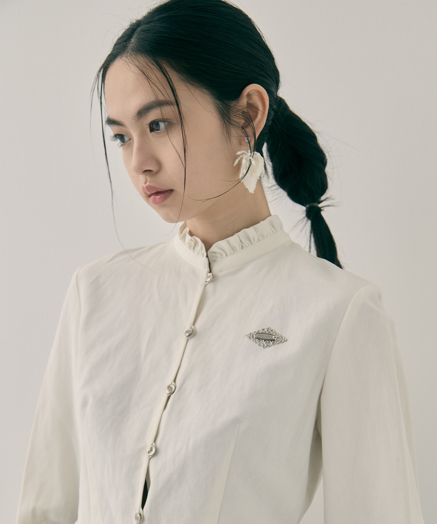 white clover beads earrings tanakadaisuke