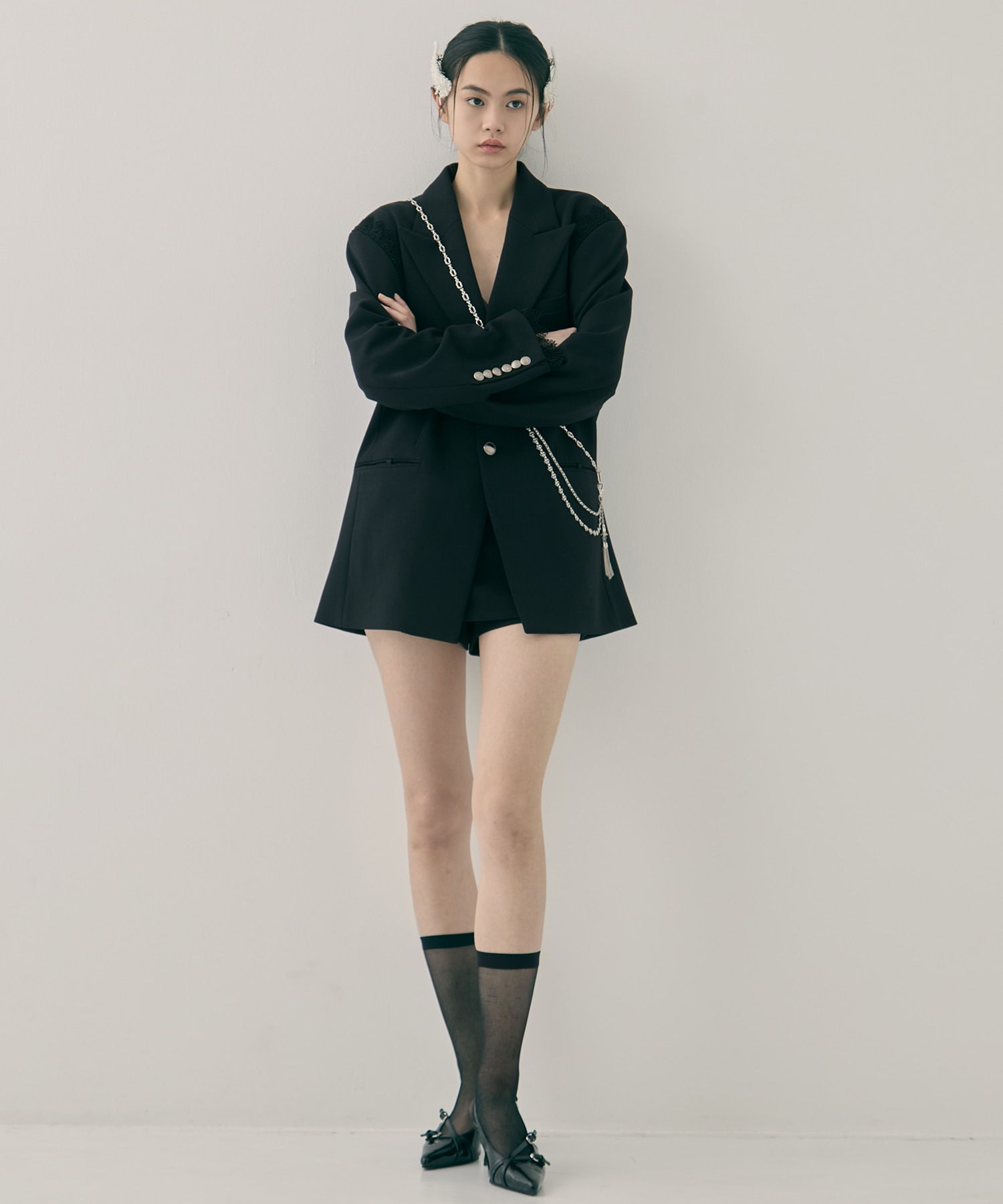 grand feather beads barrette right tanakadaisuke