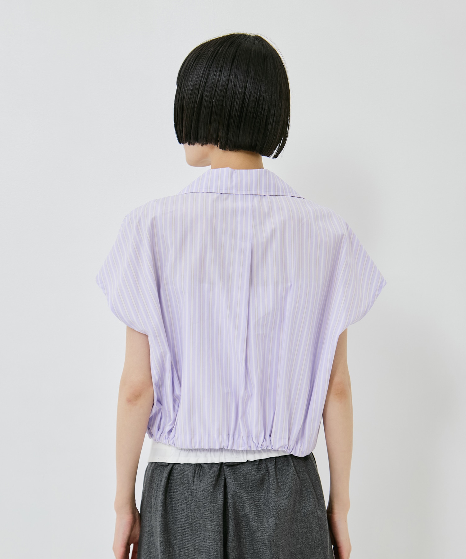Open Collar Cropped Shirt UJOH