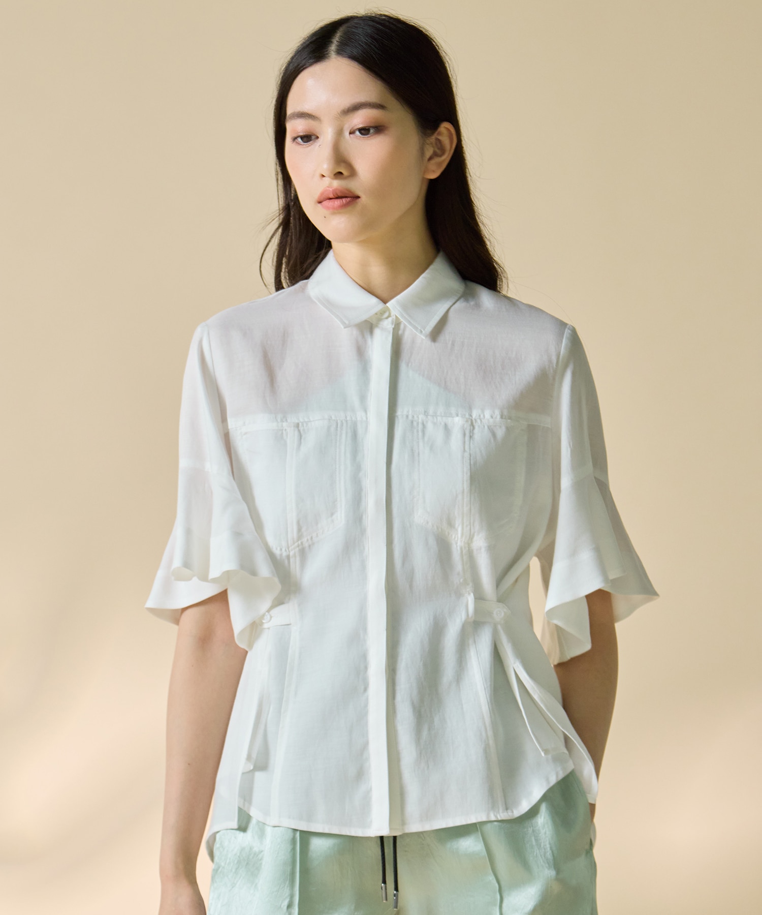 Hem Flare 2way Blouse STUDIOUS