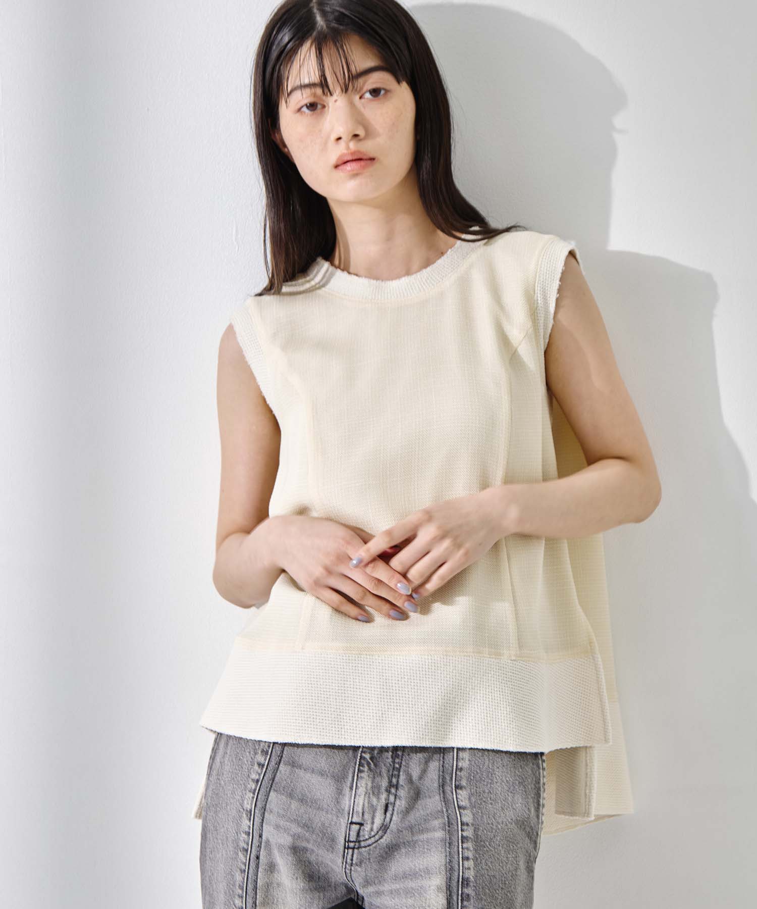 Sleeveless Washable Mesh Blouse 