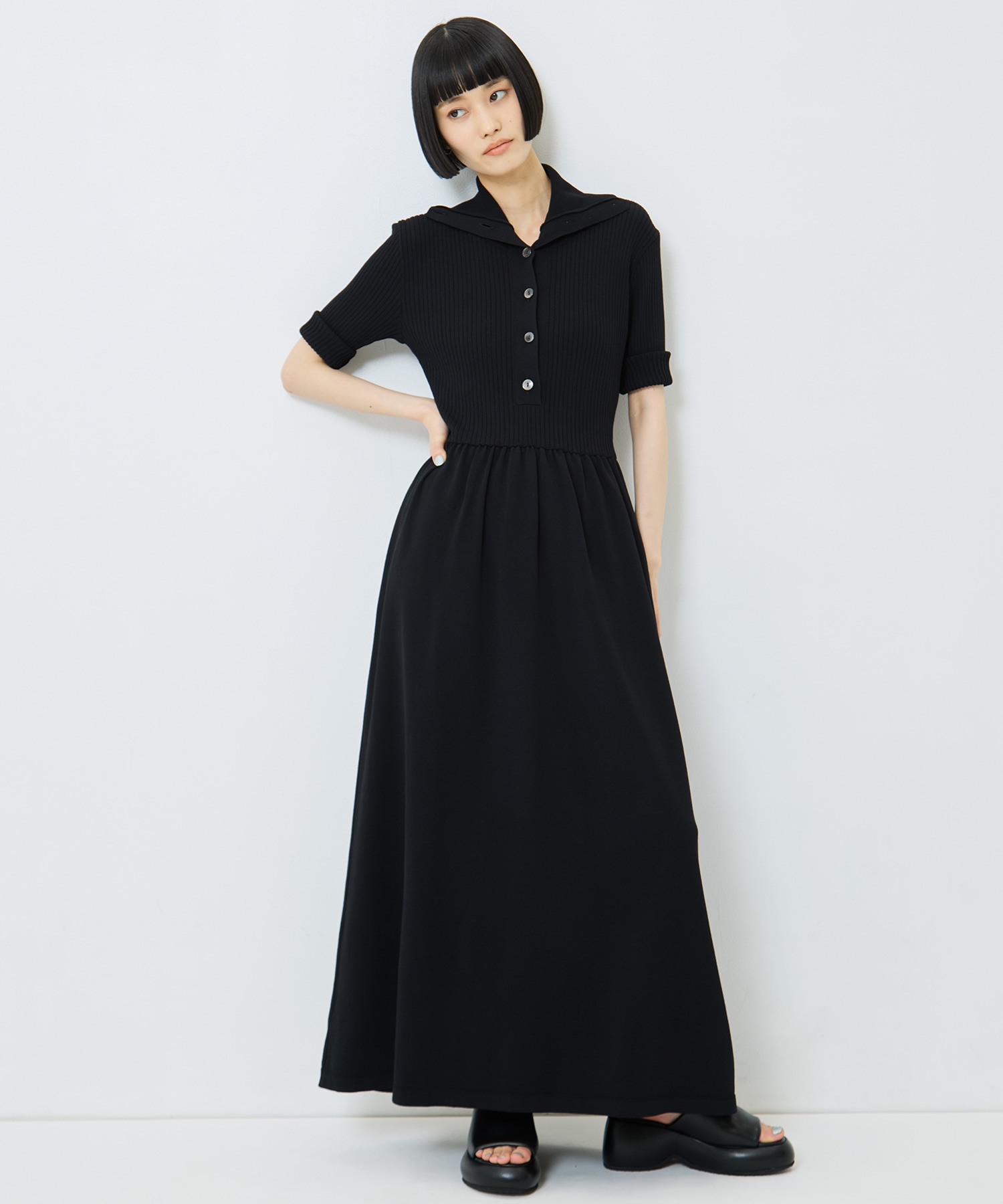 Sailor Collar Knit Dress STUDIOUS