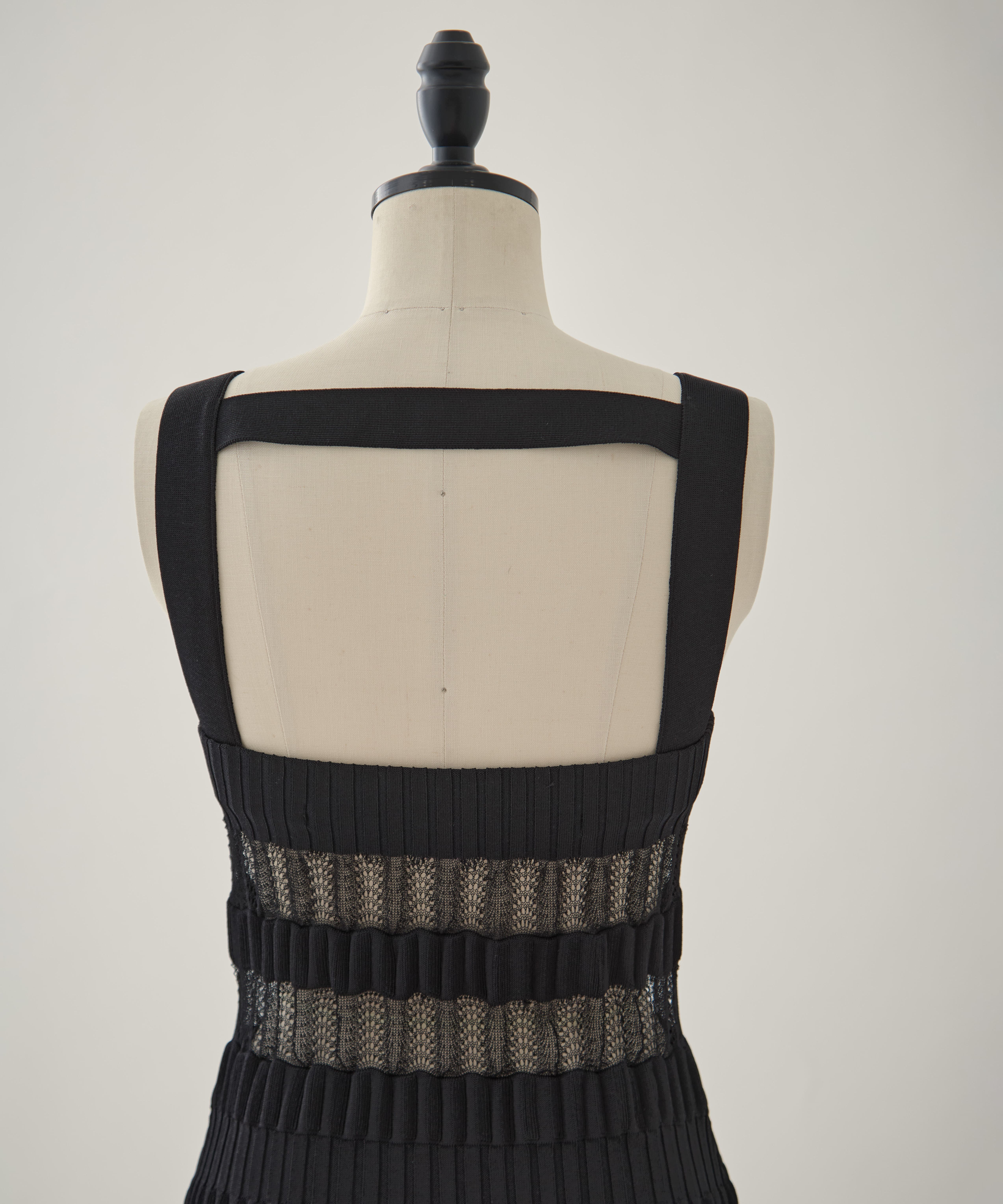 SHEER STRIPE KNIT LONG DRESS FETICO