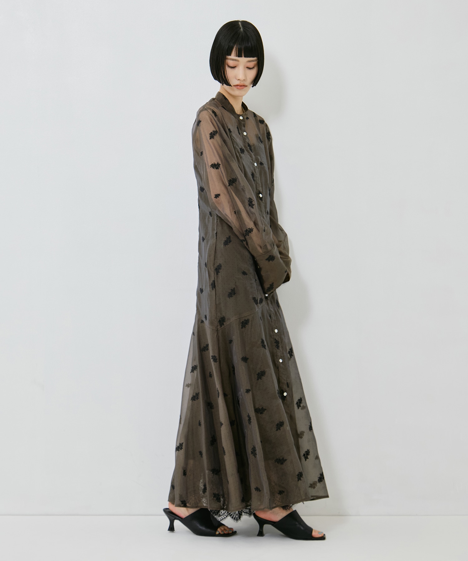 DOT FLOWER VEIL DRESS AMERI