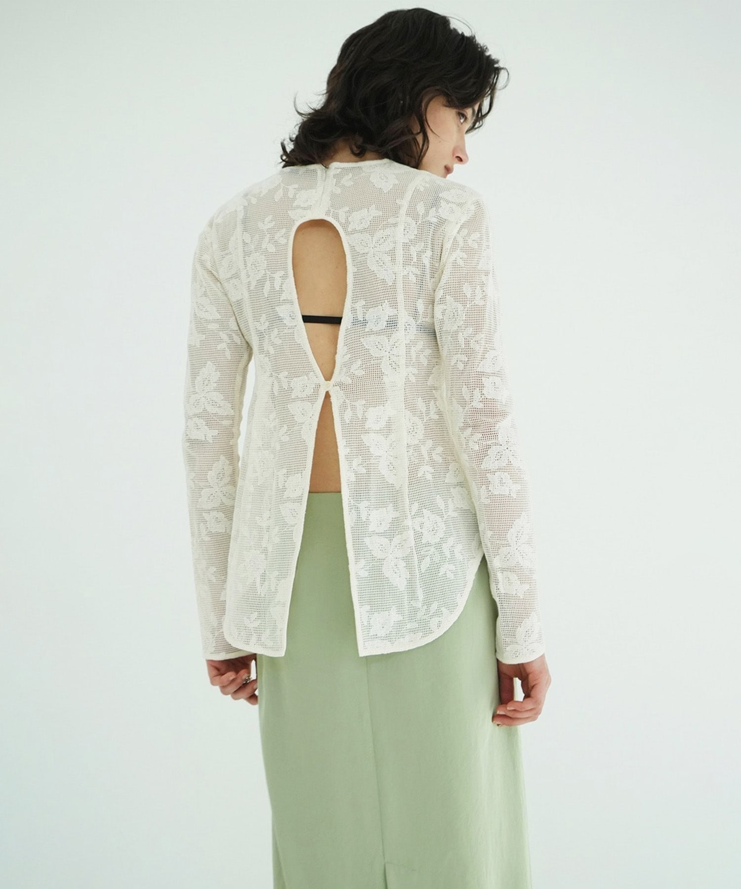 BACK DESIGN FLOWER LACE TOPS CLANE