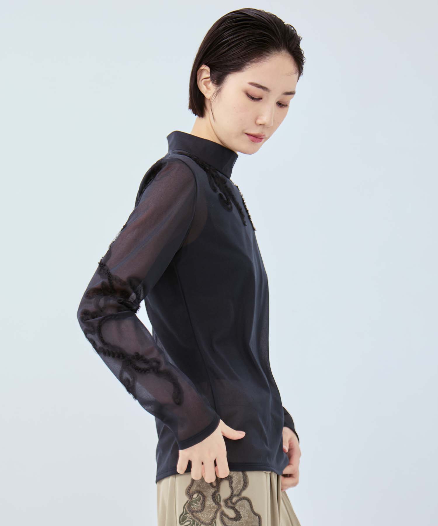 別注Moon road embroidered sheer top MURRAL