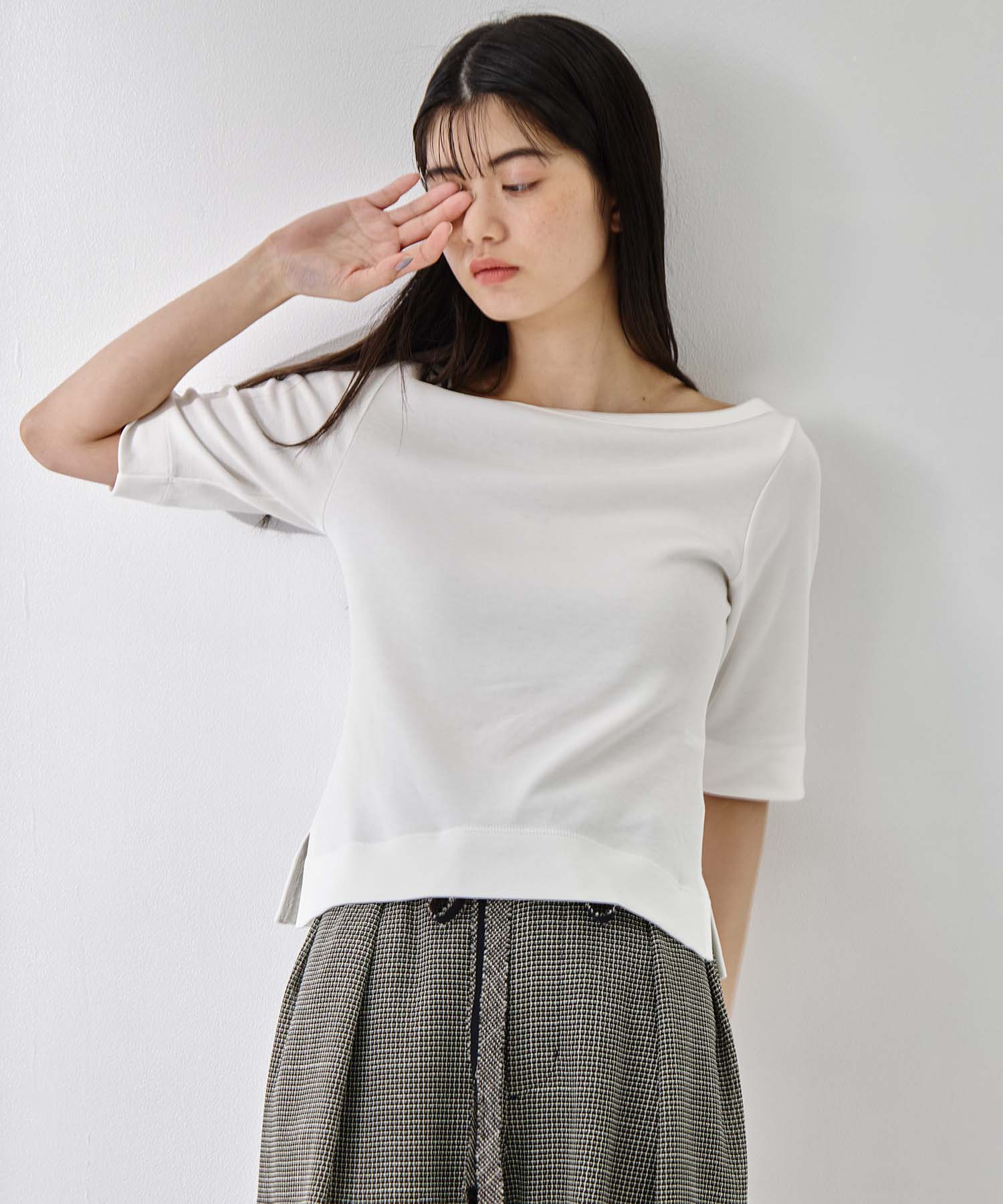 Luxury Cotton Boat Neck Tee 