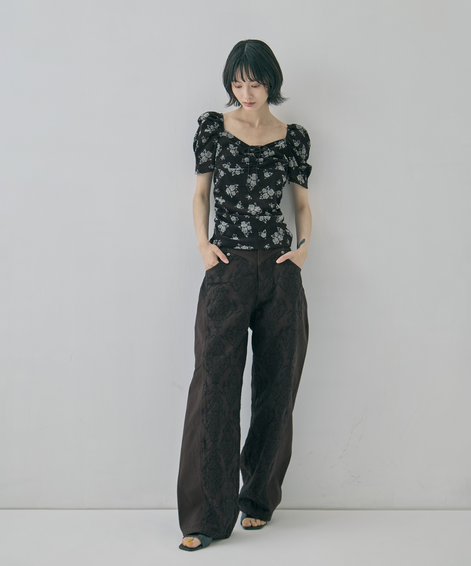 別注 VELOUR ROSE TEE FETICO