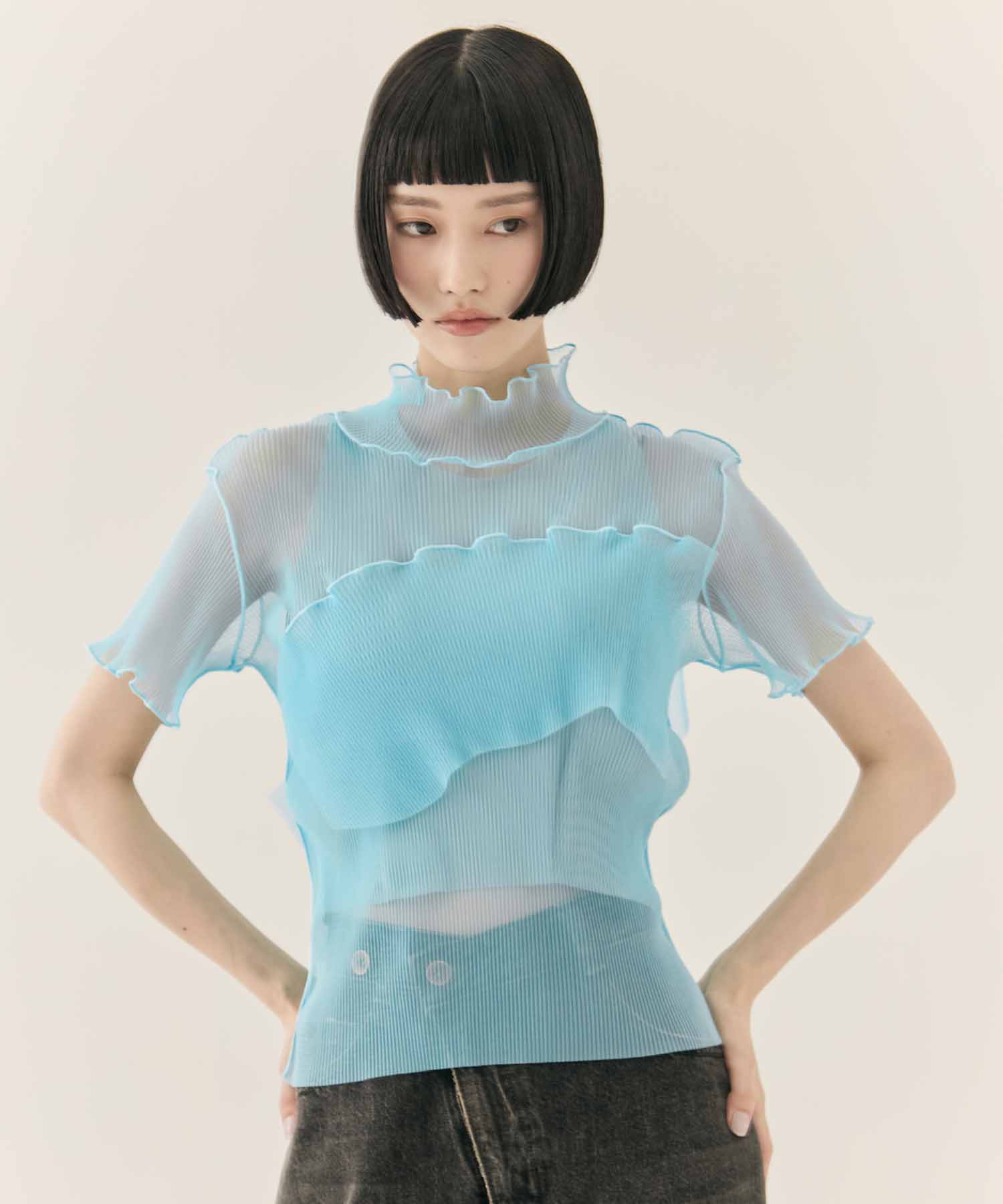 GHOST TODO TOP SHORTSLEEVE HIGHNECK +INNER kotohayokozawa