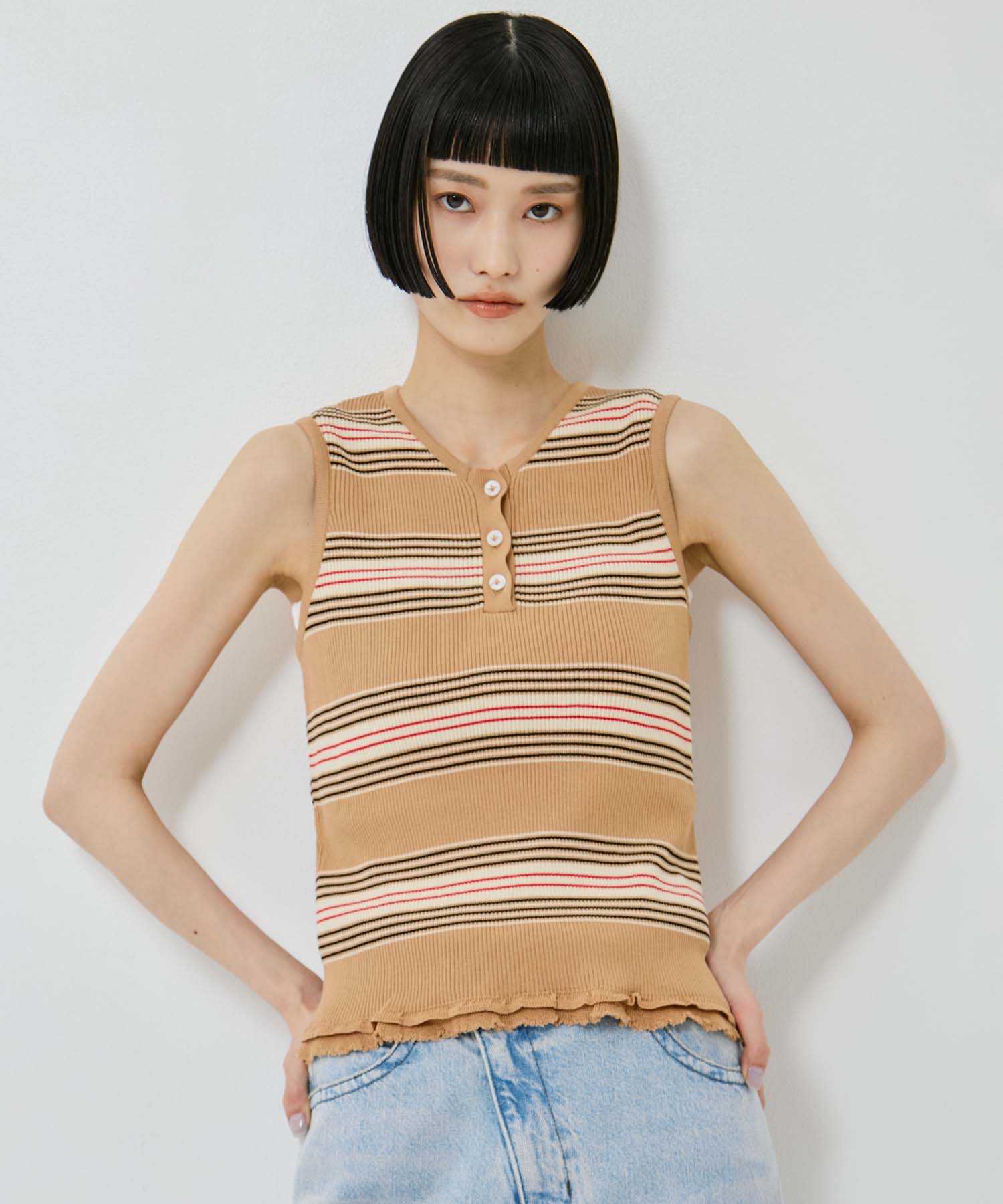 AKES-012K【ボーダーニットトップス】 AKANE UTSUNOMIYA
