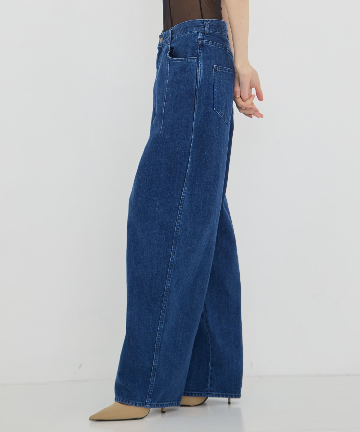 Miriam panel denim pants AKIRANAKA