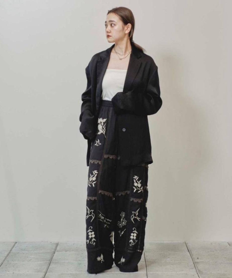 Embroidery Patchwork Trousers TODAYFUL