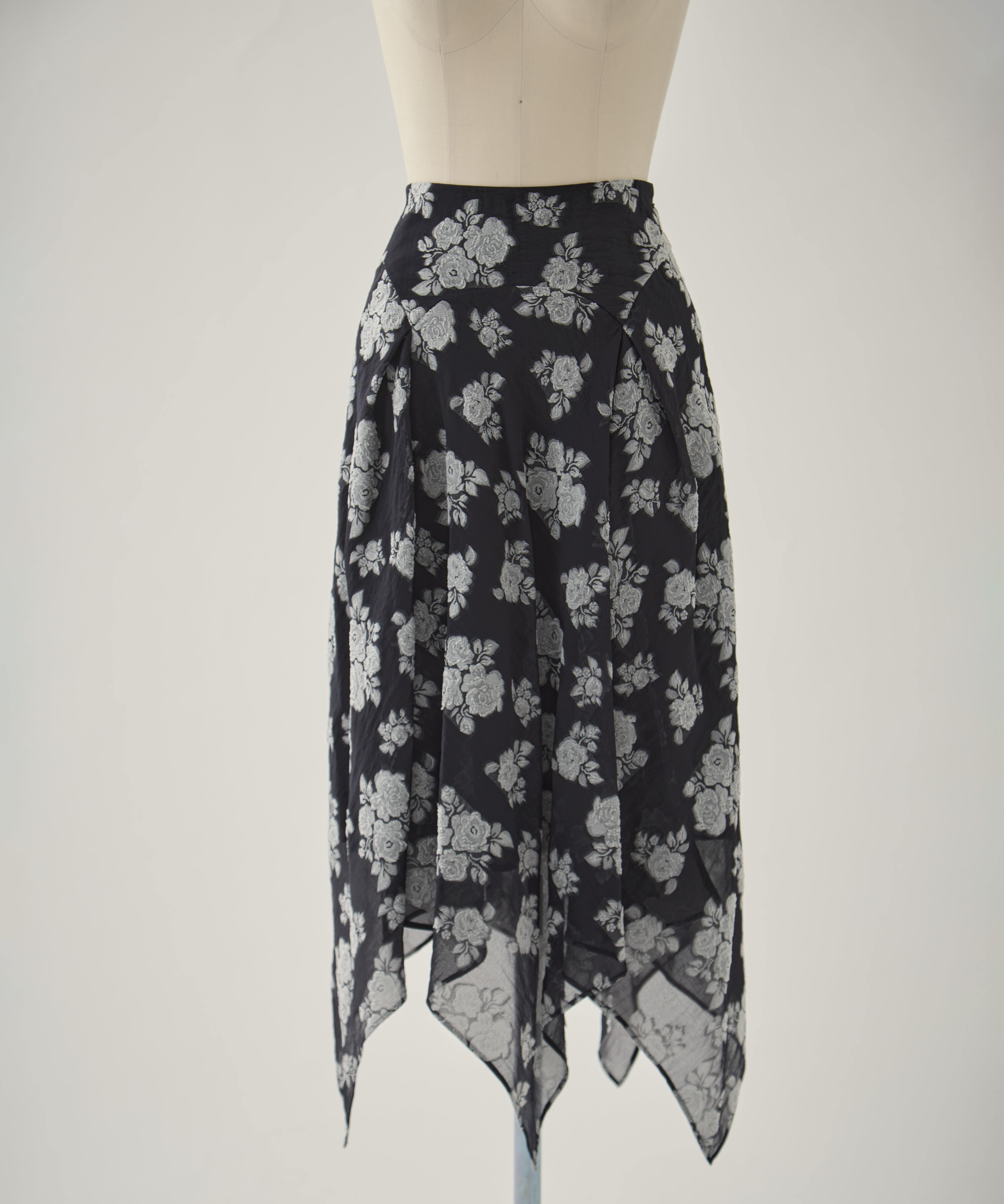 DRAPED FLORAL JACQUARD SKIRT FETICO