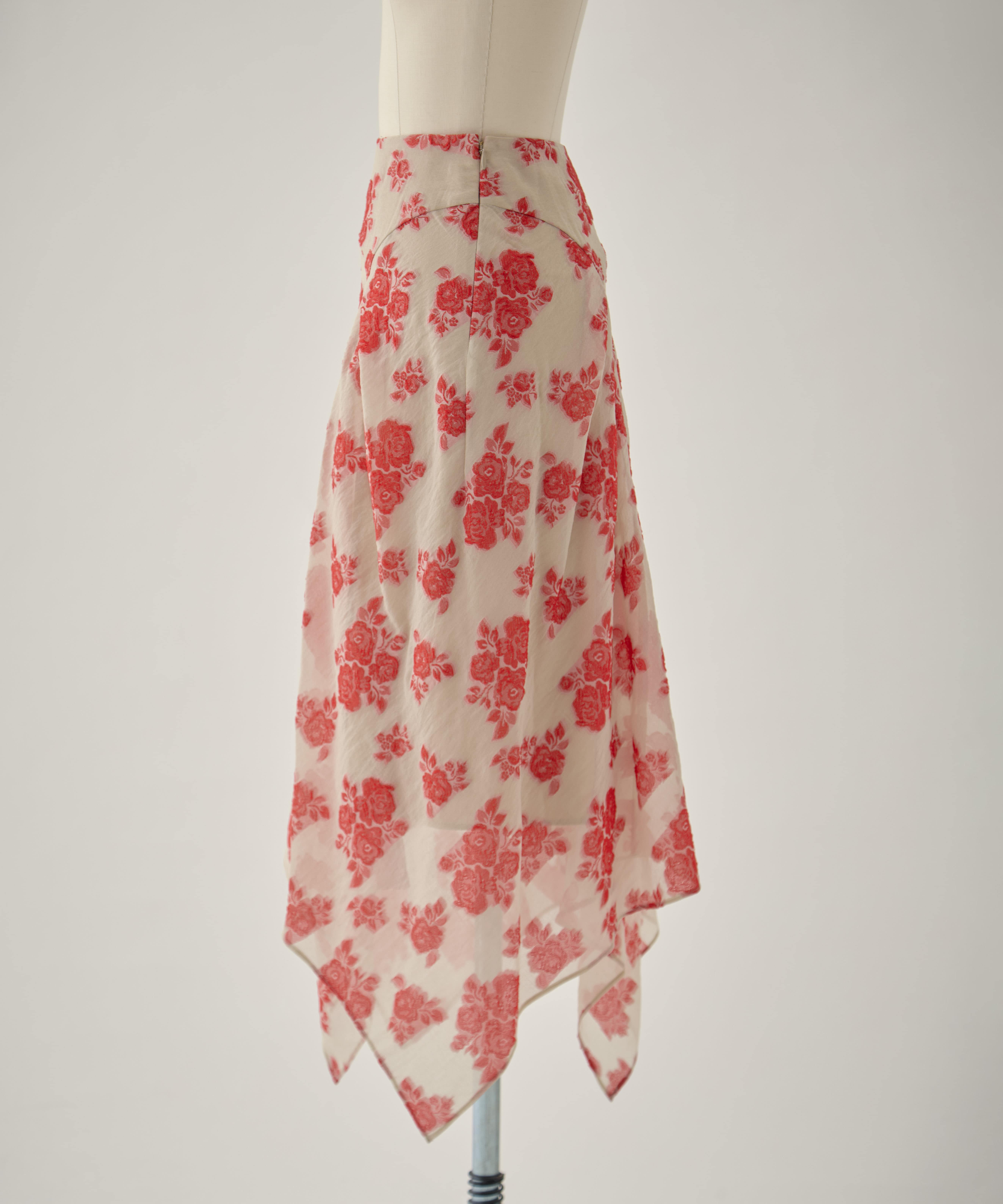 DRAPED FLORAL JACQUARD SKIRT FETICO