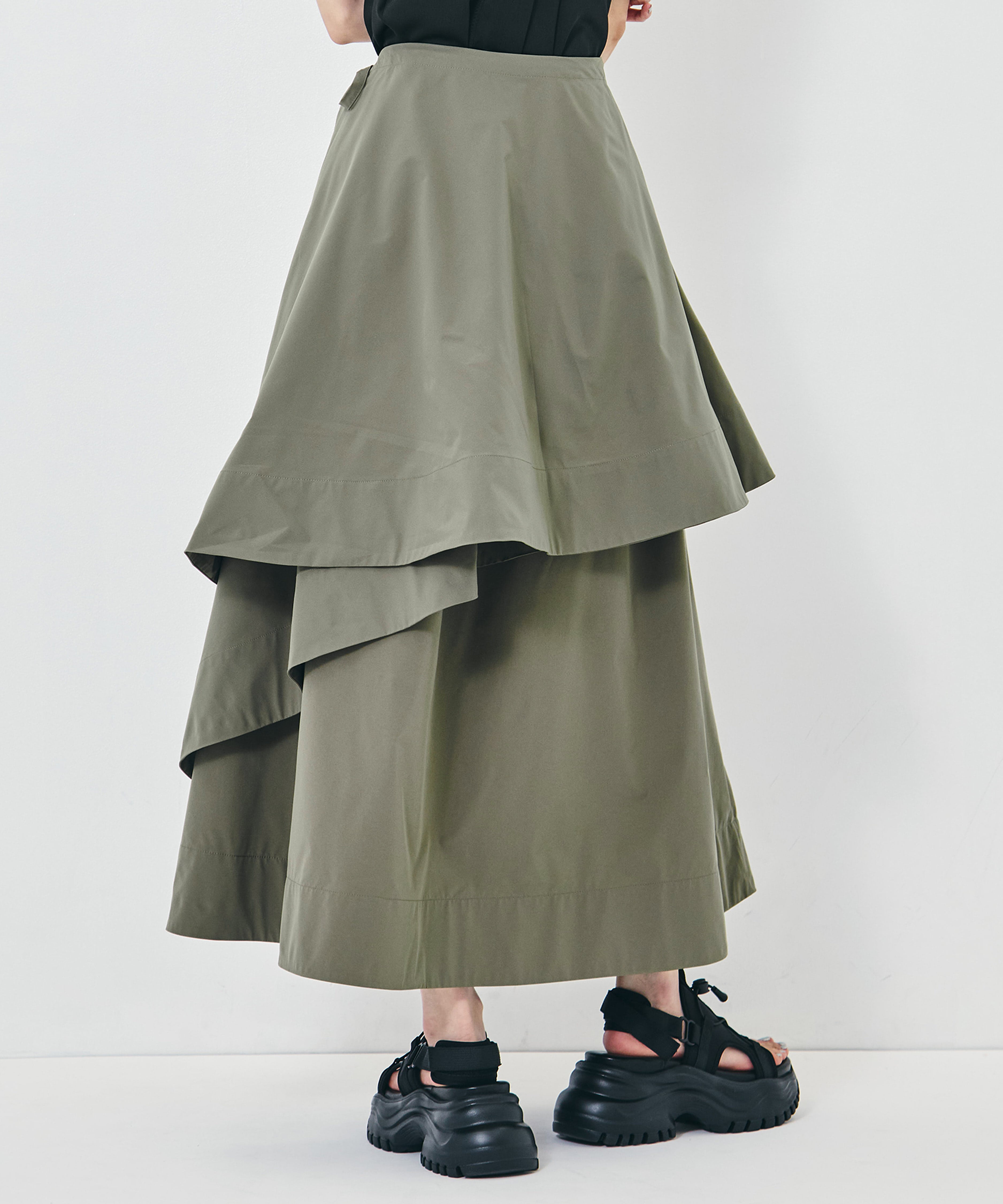 Asymmetry Wrap Layer Skirt STUDIOUS
