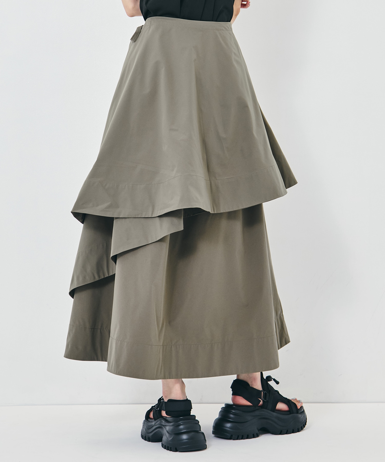 Asymmetry Wrap Layer Skirt STUDIOUS