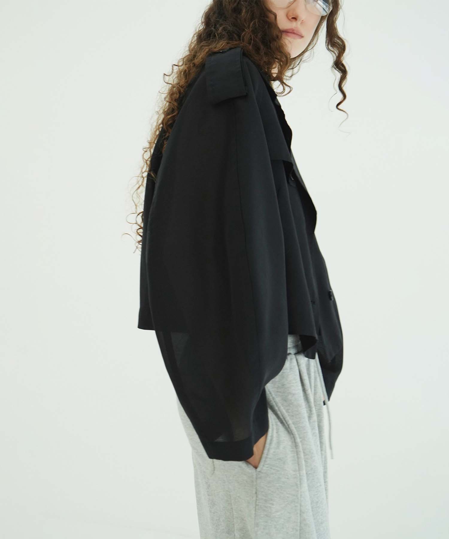 SHEER SHORT TRENCH JACKET CLANE