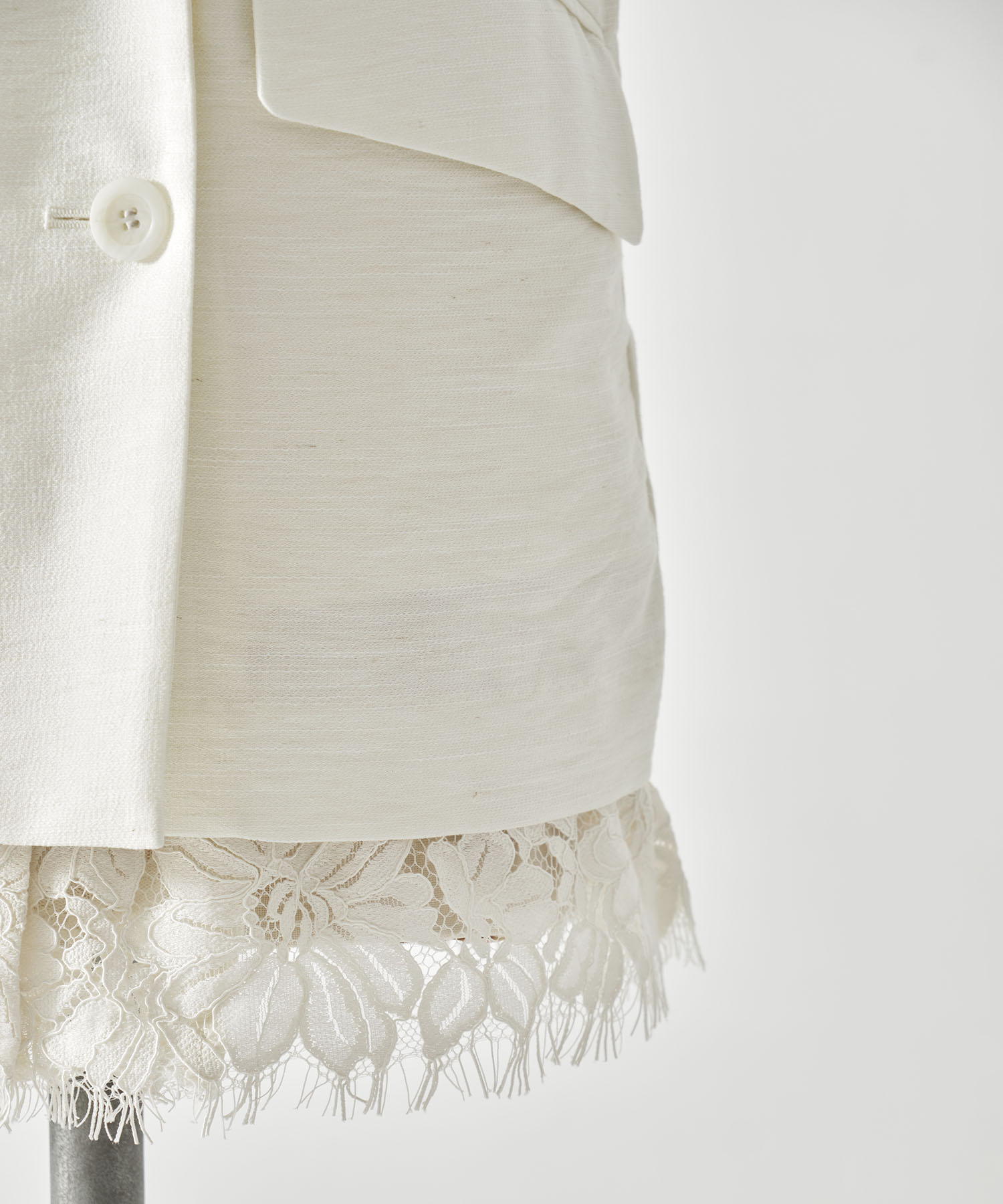 MELANGE LACE VEST LAYERED JACKET AMERI