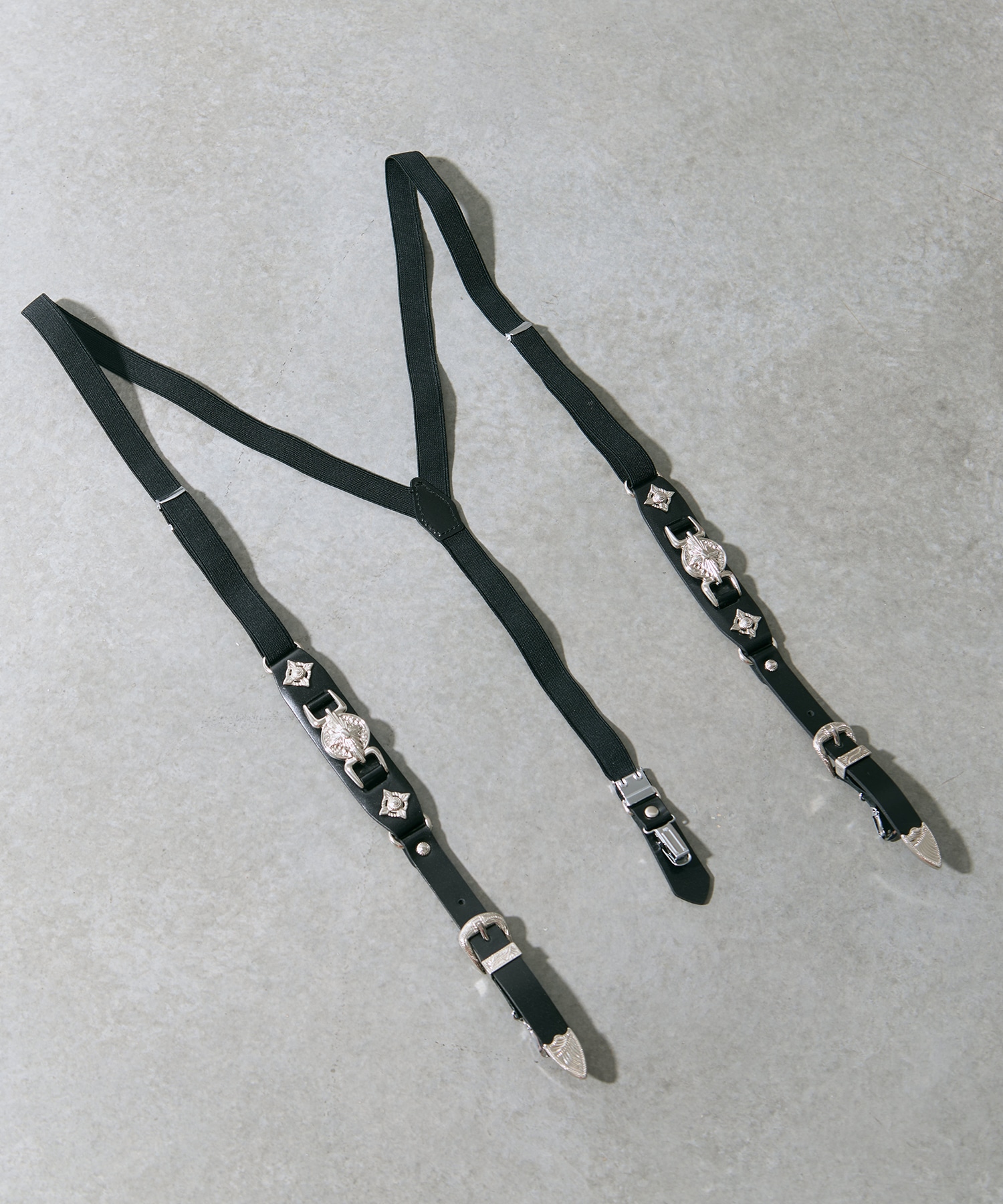 Metal leather suspenders TOGA