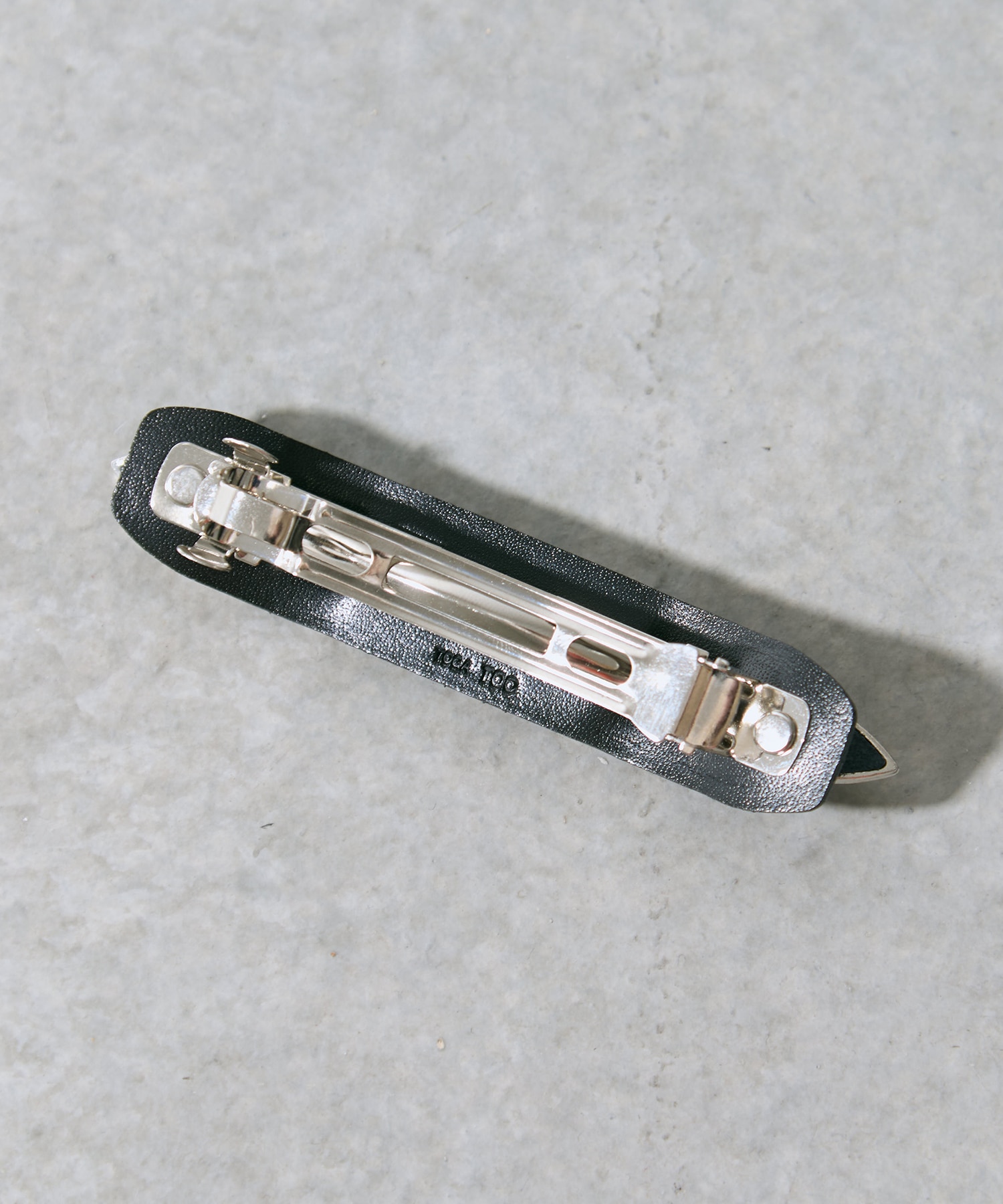 Metal leather barrette small TOGA
