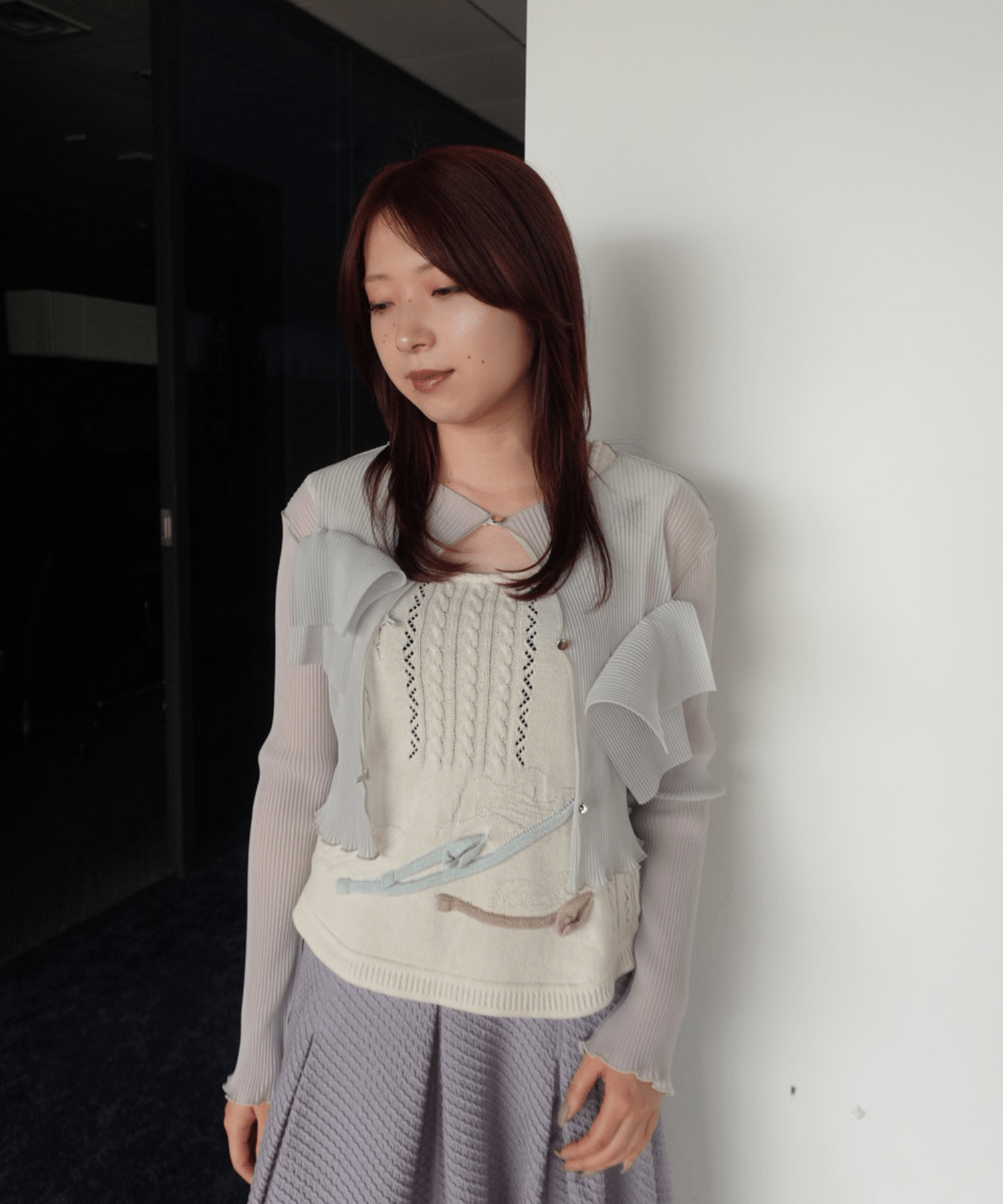 3D Floral Motif Sleeveless Knit Top Mame Kurogouchi