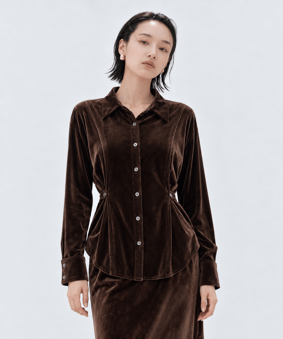 Strech Velour Shirt STUDIOUS
