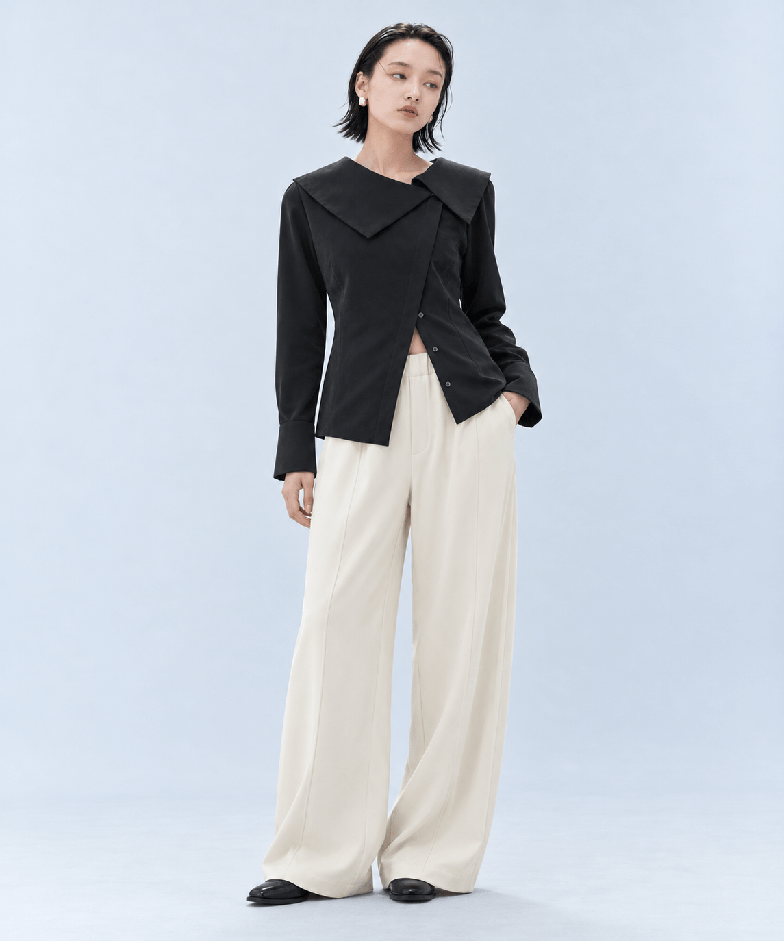 Fibril Scarf-Neck Blouse STUDIOUS