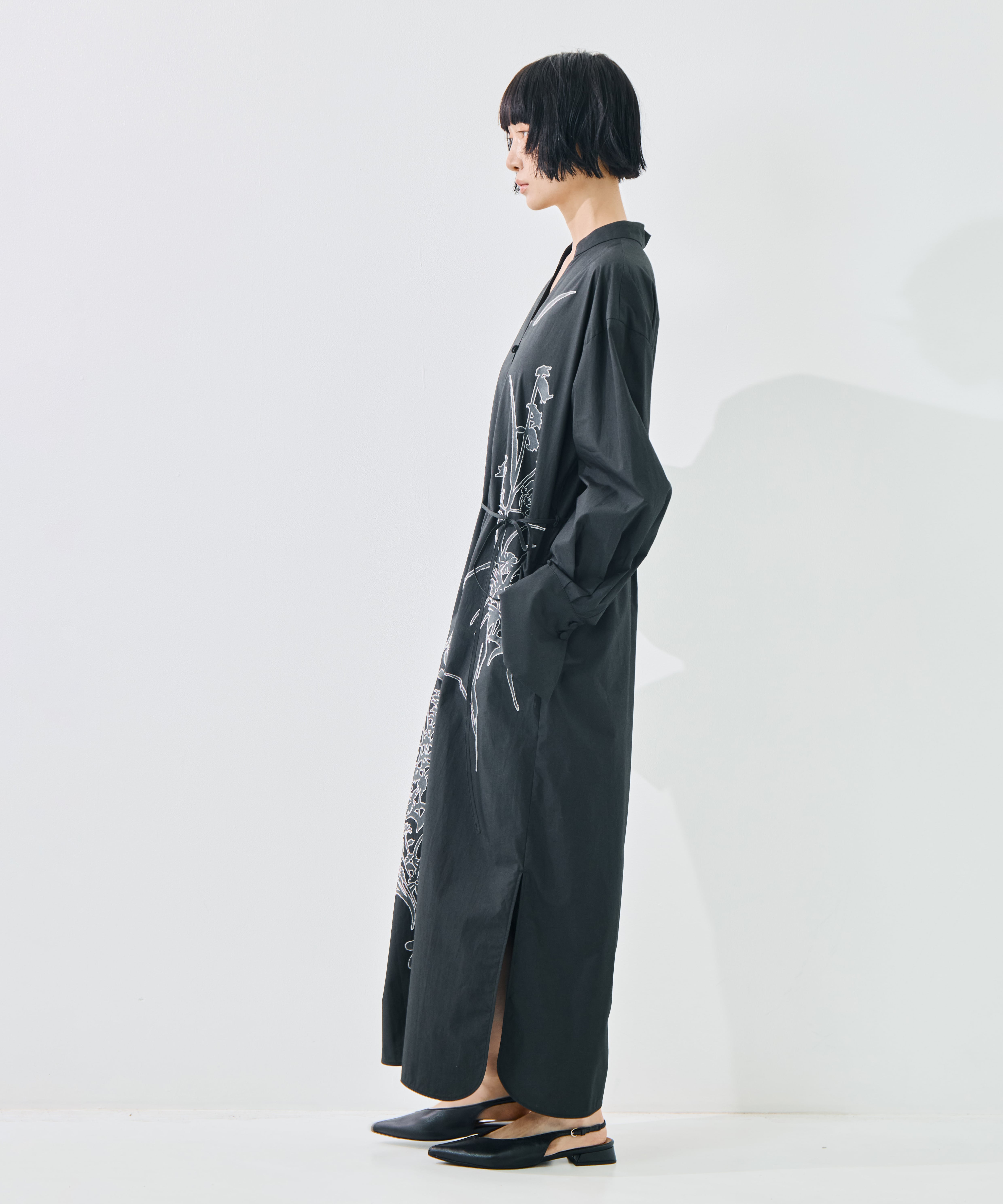 Washi Print Shirt Dress Mame Kurogouchi